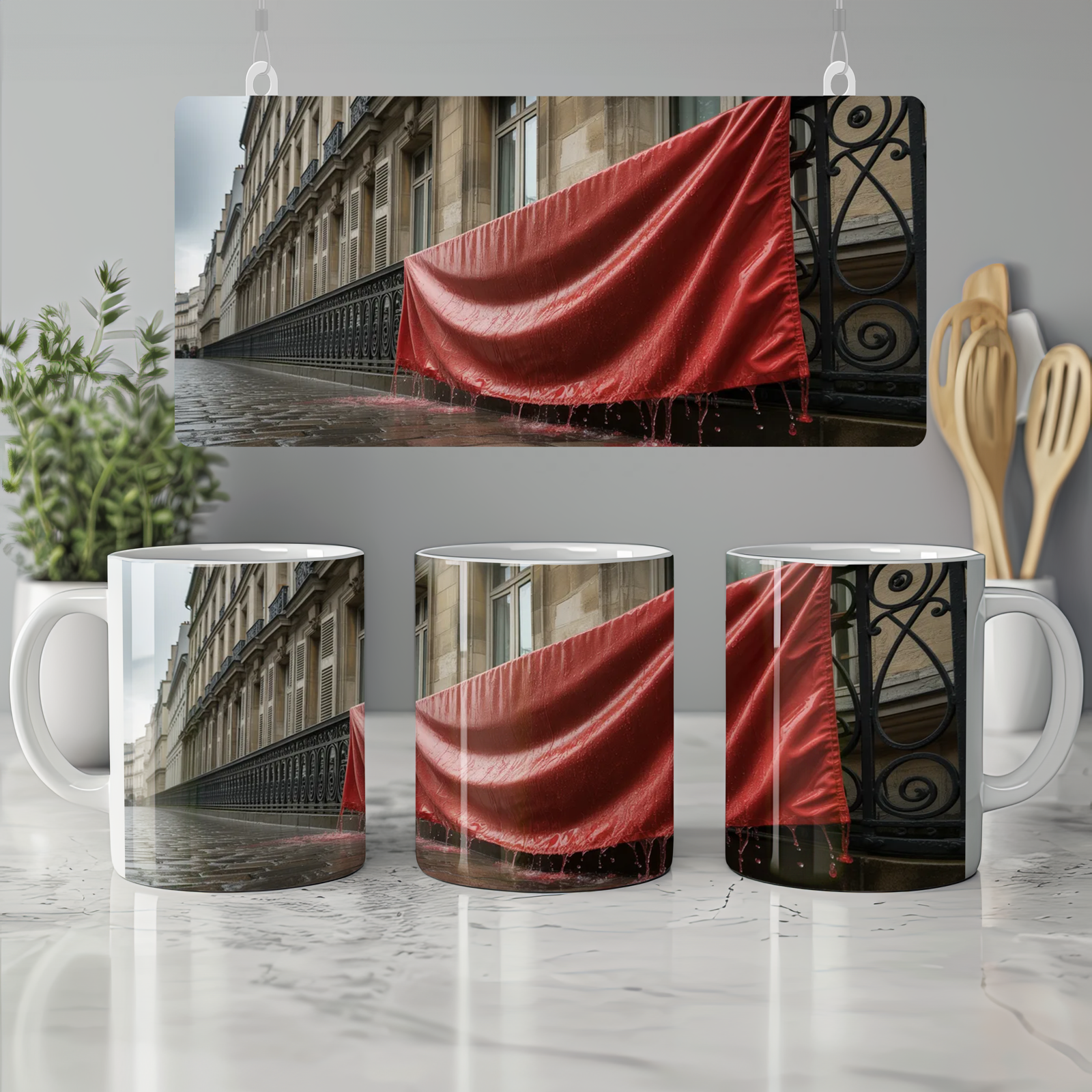 Les Miserables Mug | Red Flag Balcony Design | Musical Theatre Gift | Present for West End Fan