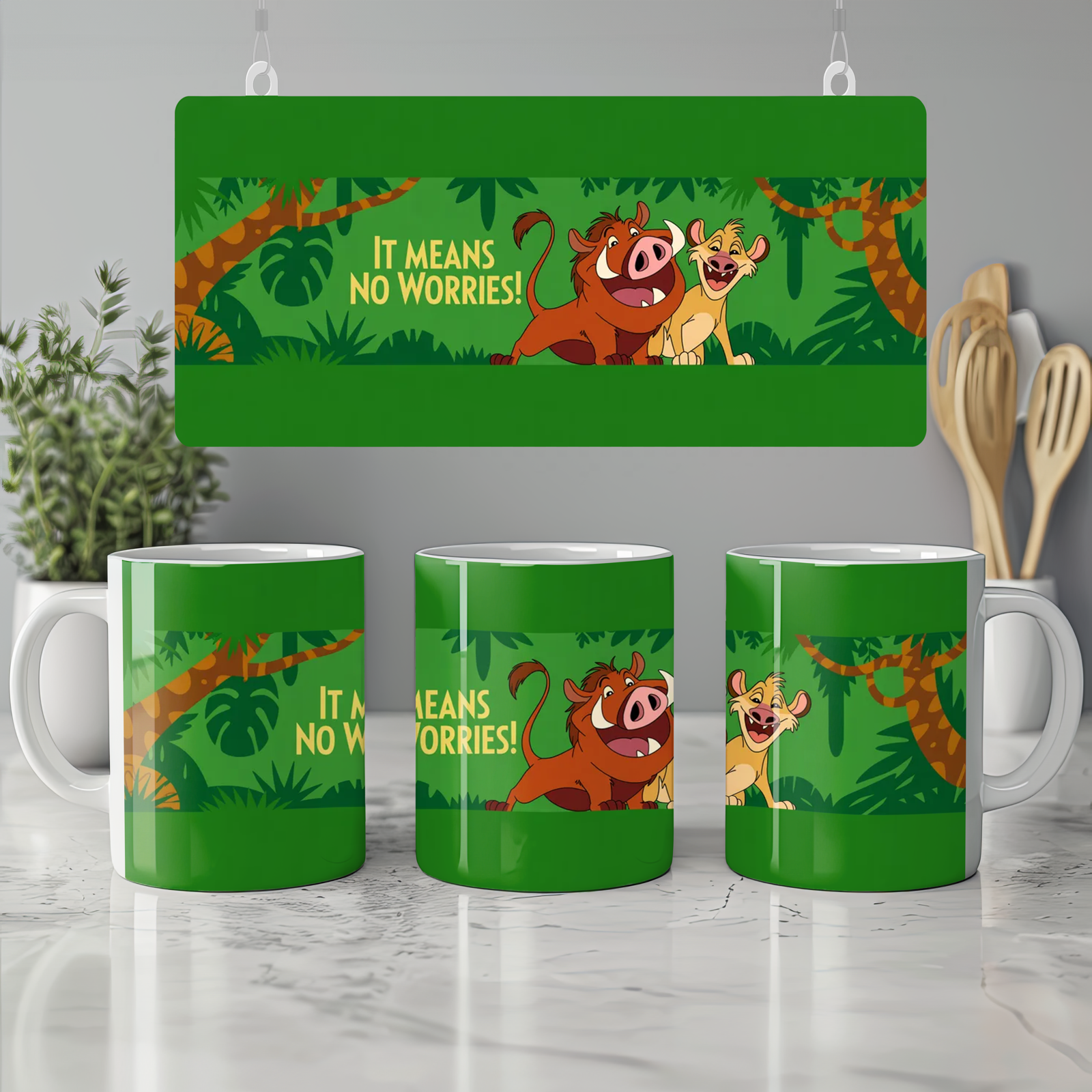 Lion King Musical Mug | It Means No Worries Gift | West End Theatre Present | Hakuna Matata Puppet Design