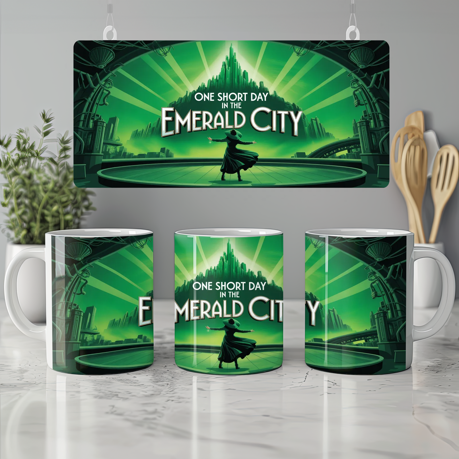 Emerald City Mug | Wicked Musical Gift | Vintage Travel Poster Mug | Theatre Lover Present