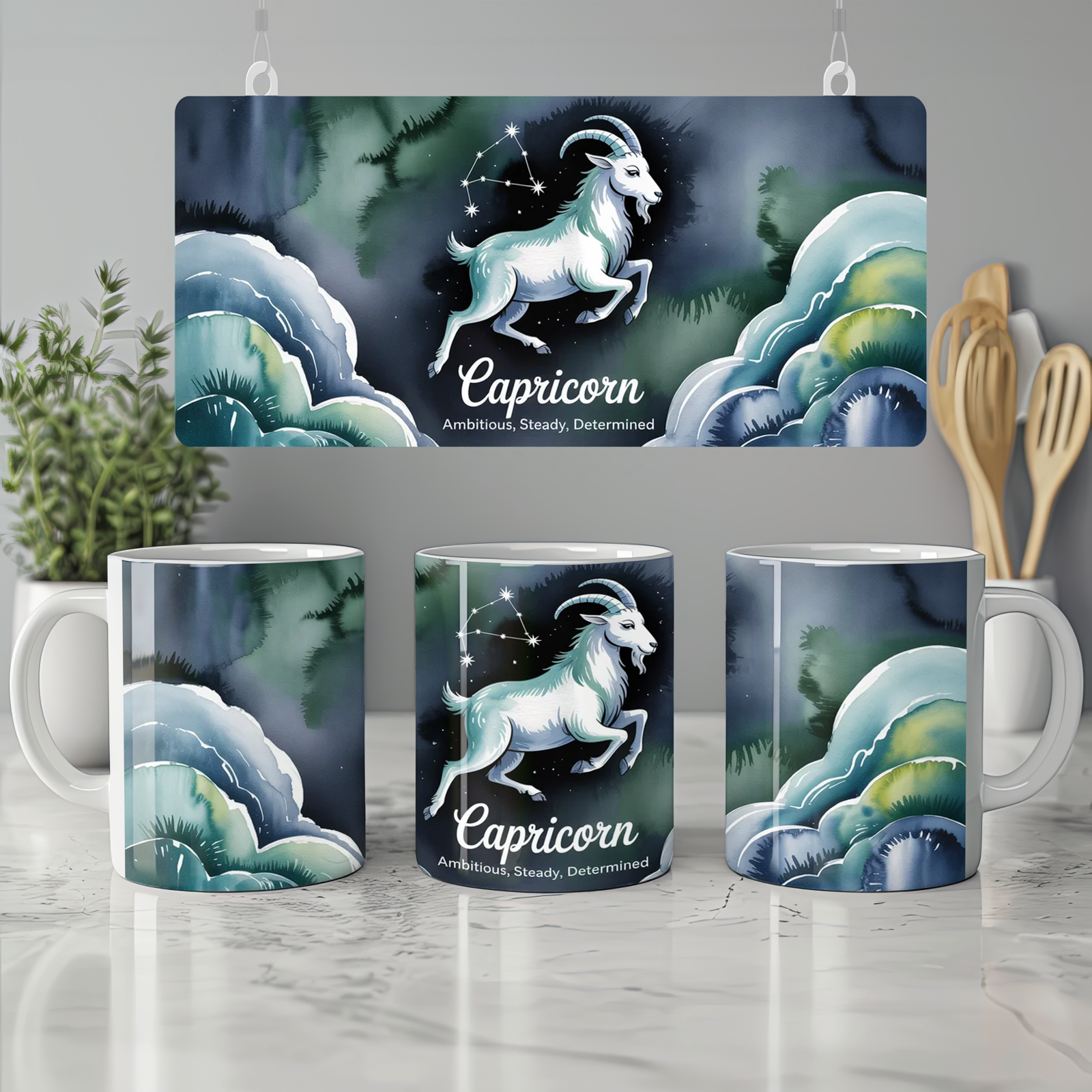 Capricorn Mug | Zodiac Astrology Gift | Sea Goat Constellation Cup | Birthday Present for Capricorn Her or Him