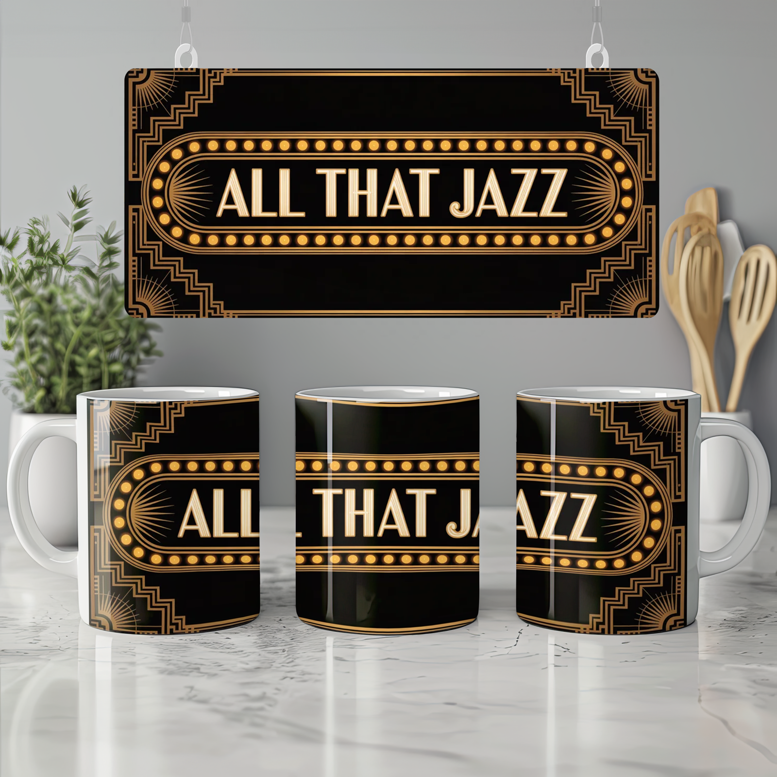 Chicago Mug | 'All That Jazz' Art Deco Design | Musical Theatre Gift | Present for Theatre Lovers