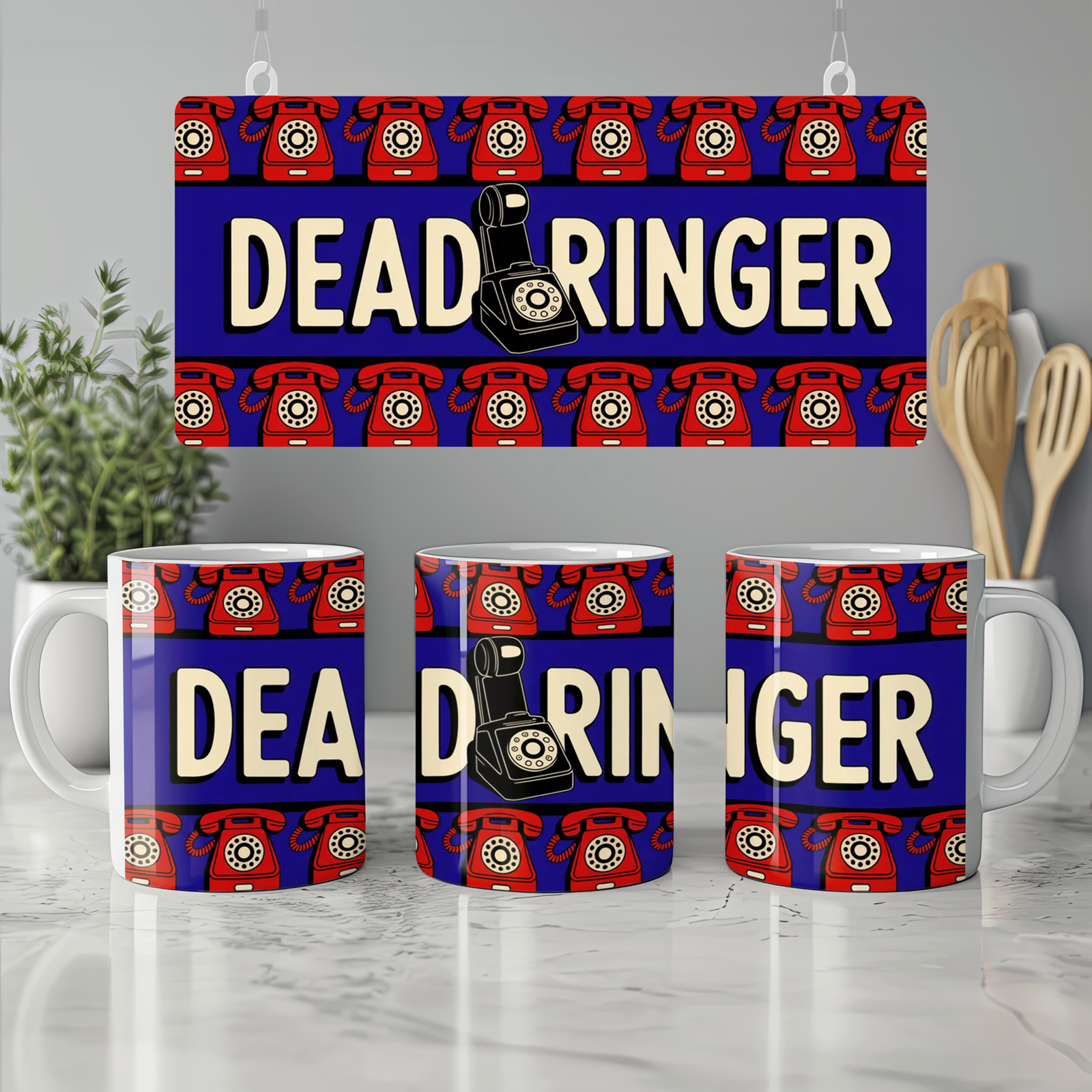 Operation Mincemeat Mug | Dead Ringer Quote | Musical Theatre Gift | 1940s Telephone Design