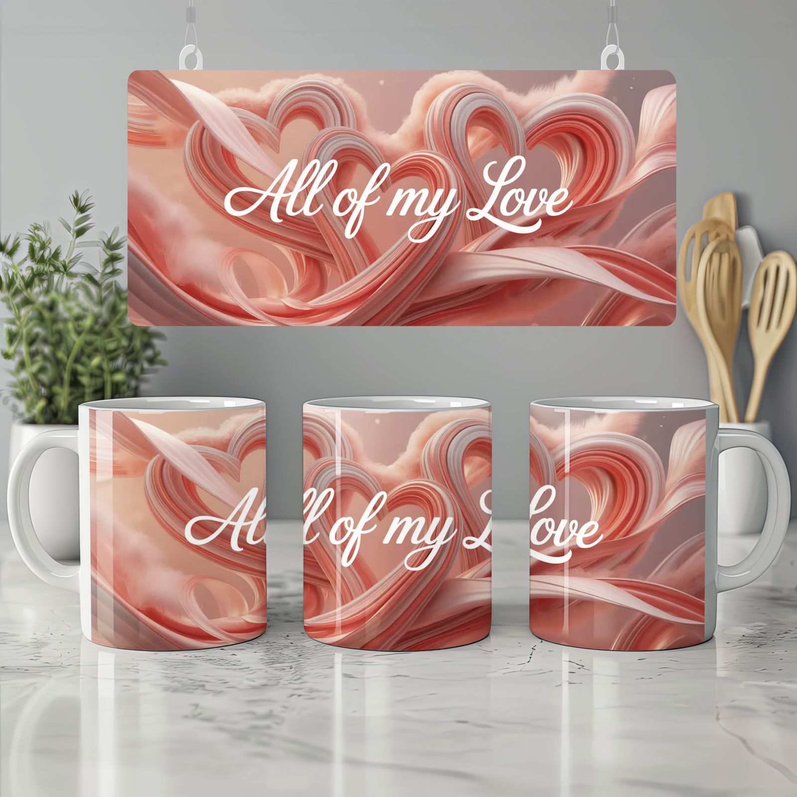 Romantic Love Mug | 'All Of My Love' Quote | Anniversary Gift for Partner | Valentine's Day Present