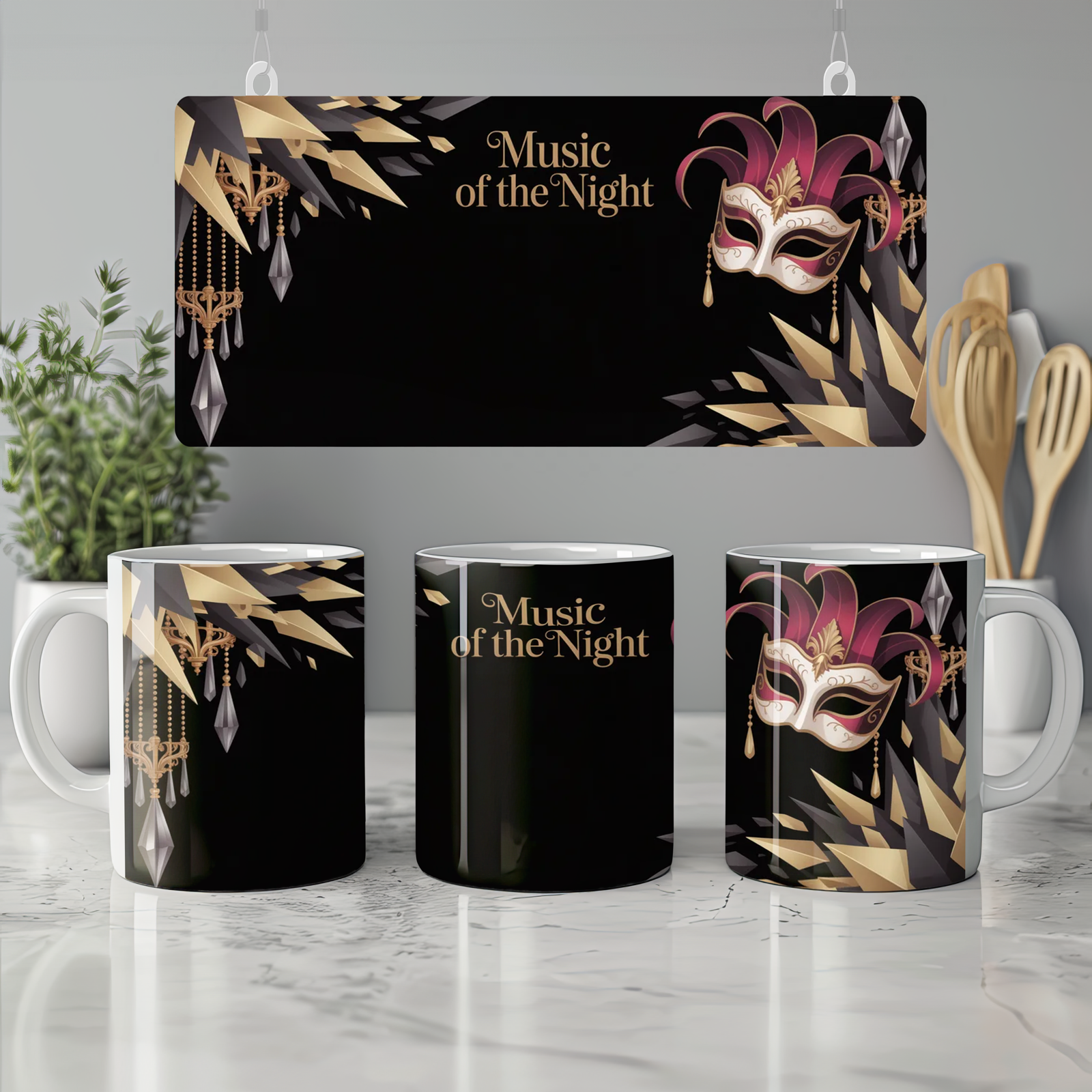 Phantom of the Opera Mug | Music of the Night Quote | Gothic Musical Theatre Gift | Present for Theatre Lovers