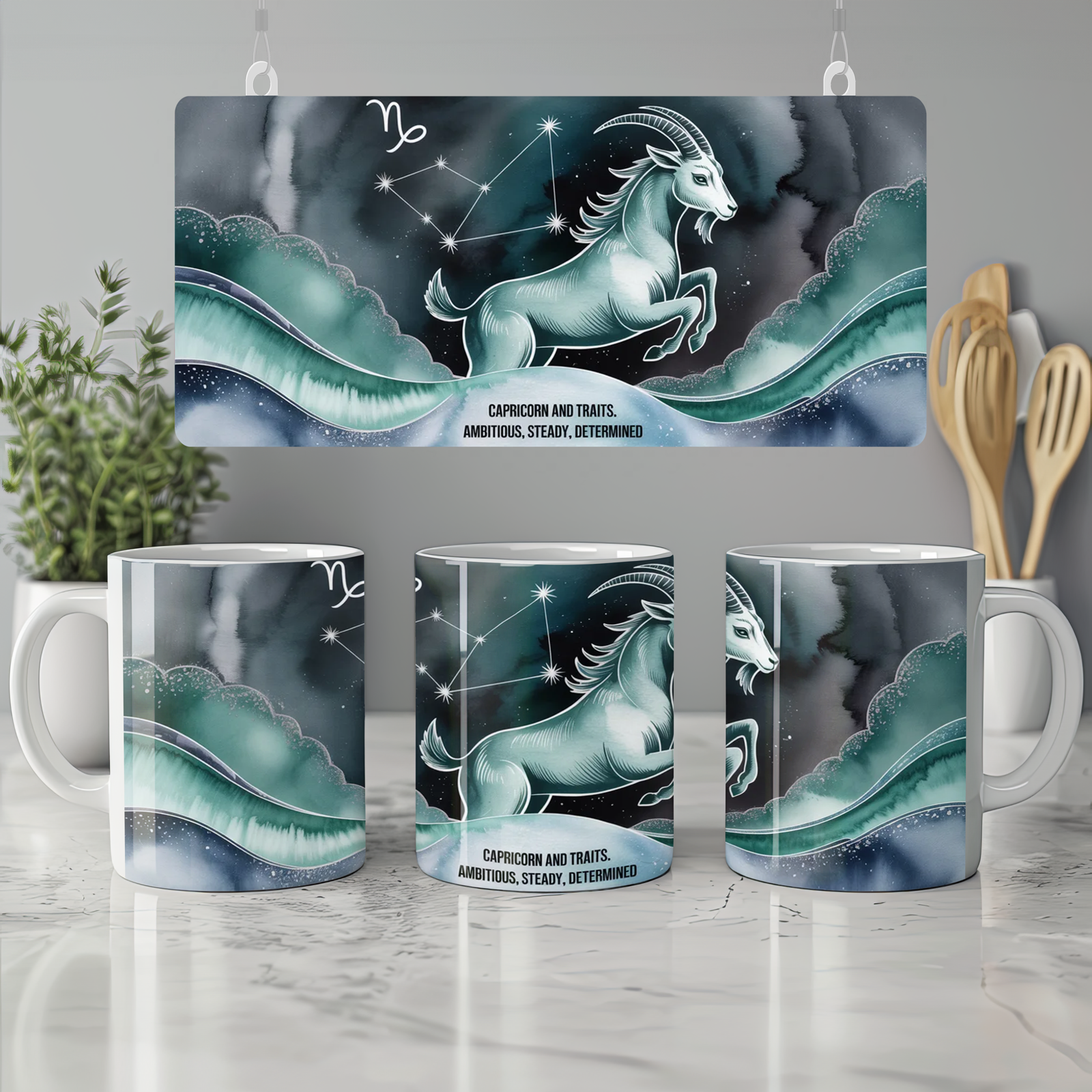 Capricorn Mug | Sea-Goat Zodiac Gift | Astrology Birthday Present for Her and Him