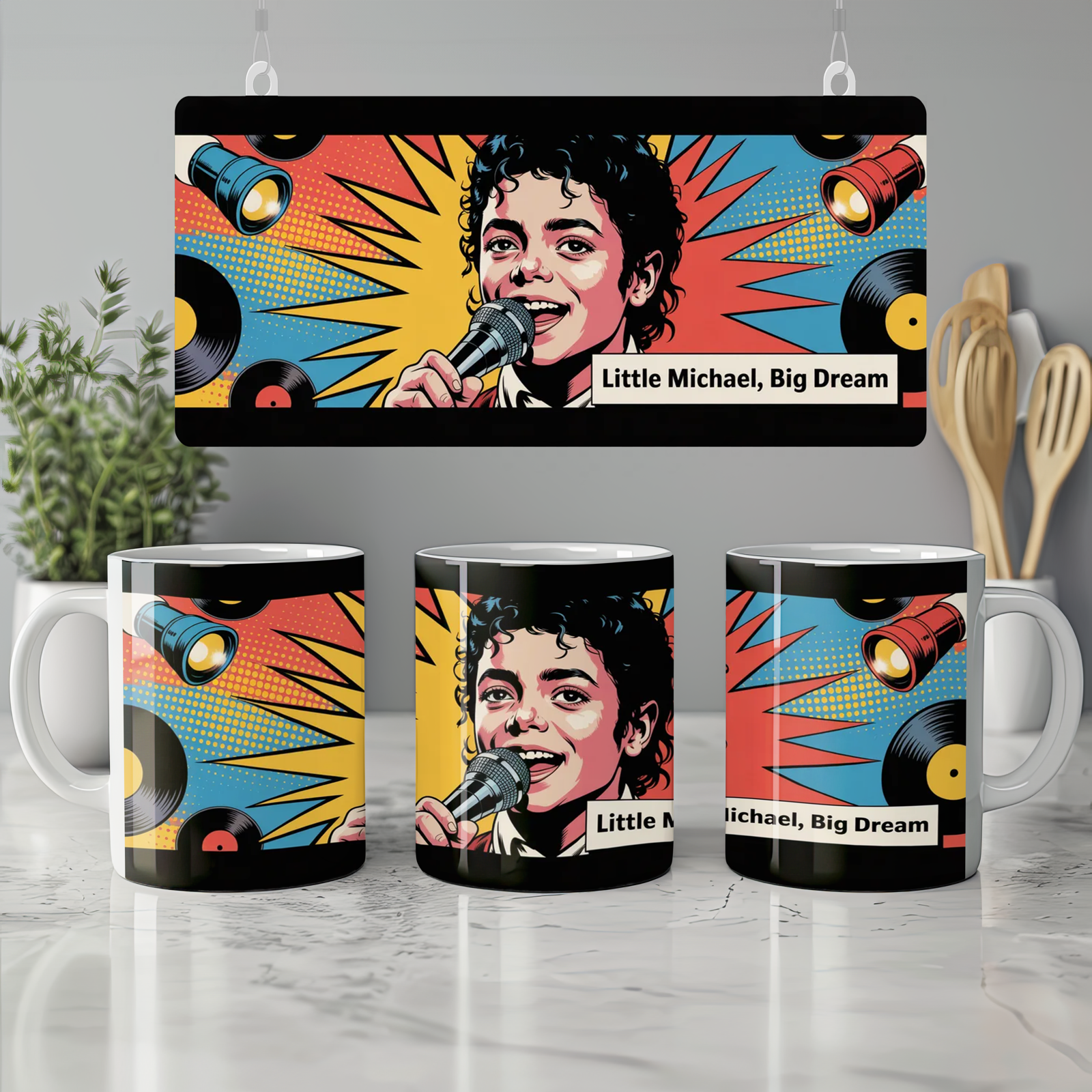 MJ the Musical Mug | 'Little Michael, Big Dream' Pop Art | Musical Theatre Gift | Jackson Fan Present