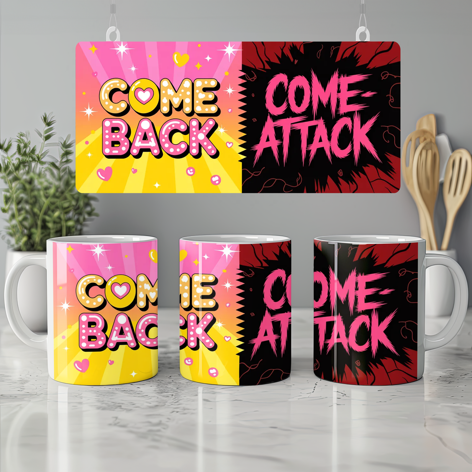 K-Pop Comeback Mug | Comeback Come-Attack Design | Gift for K-Pop Fans | Music Lover Present