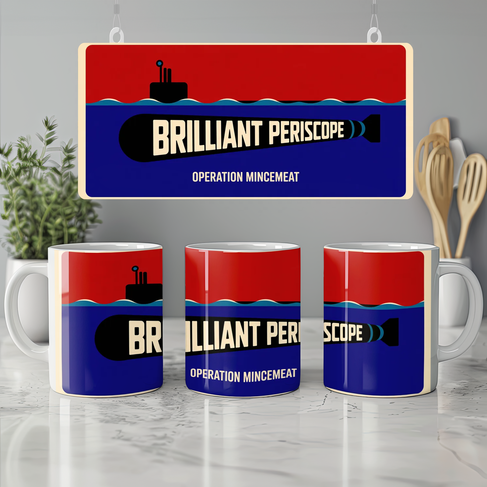 Operation Mincemeat Mug | Brilliant Periscope Design | Musical Theatre Gift | West End Theatre Fan Present