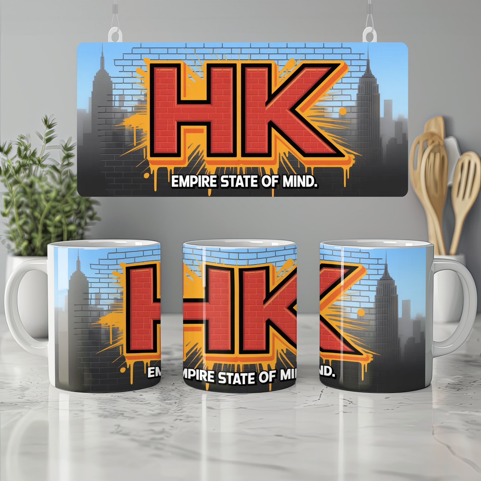 Empire State of Mind Mug | Hell's Kitchen Musical Gift | New York City Music Lover Present | Cool Graffiti Mug for Him