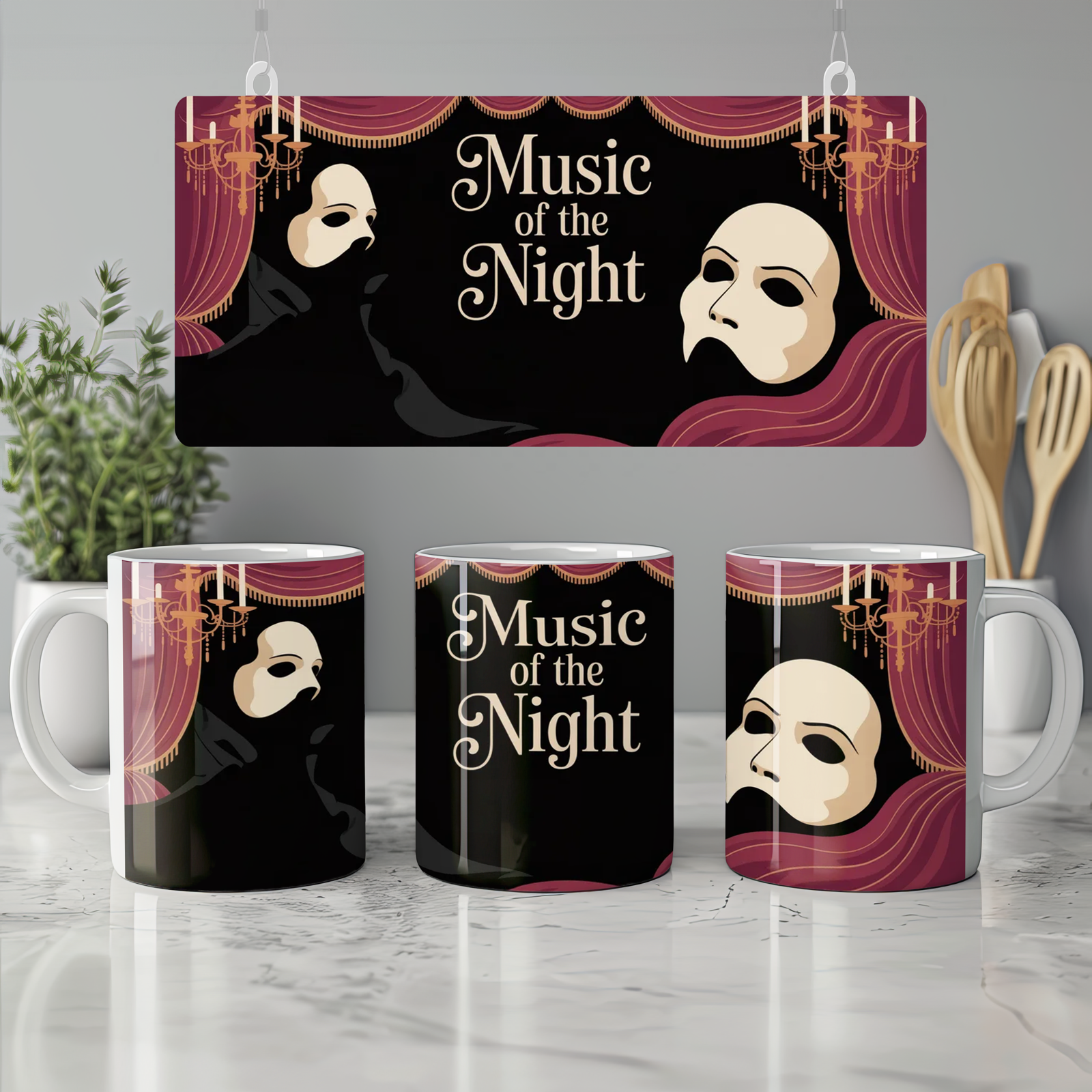 Phantom of the Opera Mug | Music of the Night Quote | Musical Theatre Gift | Gothic West End Present for Her or Him