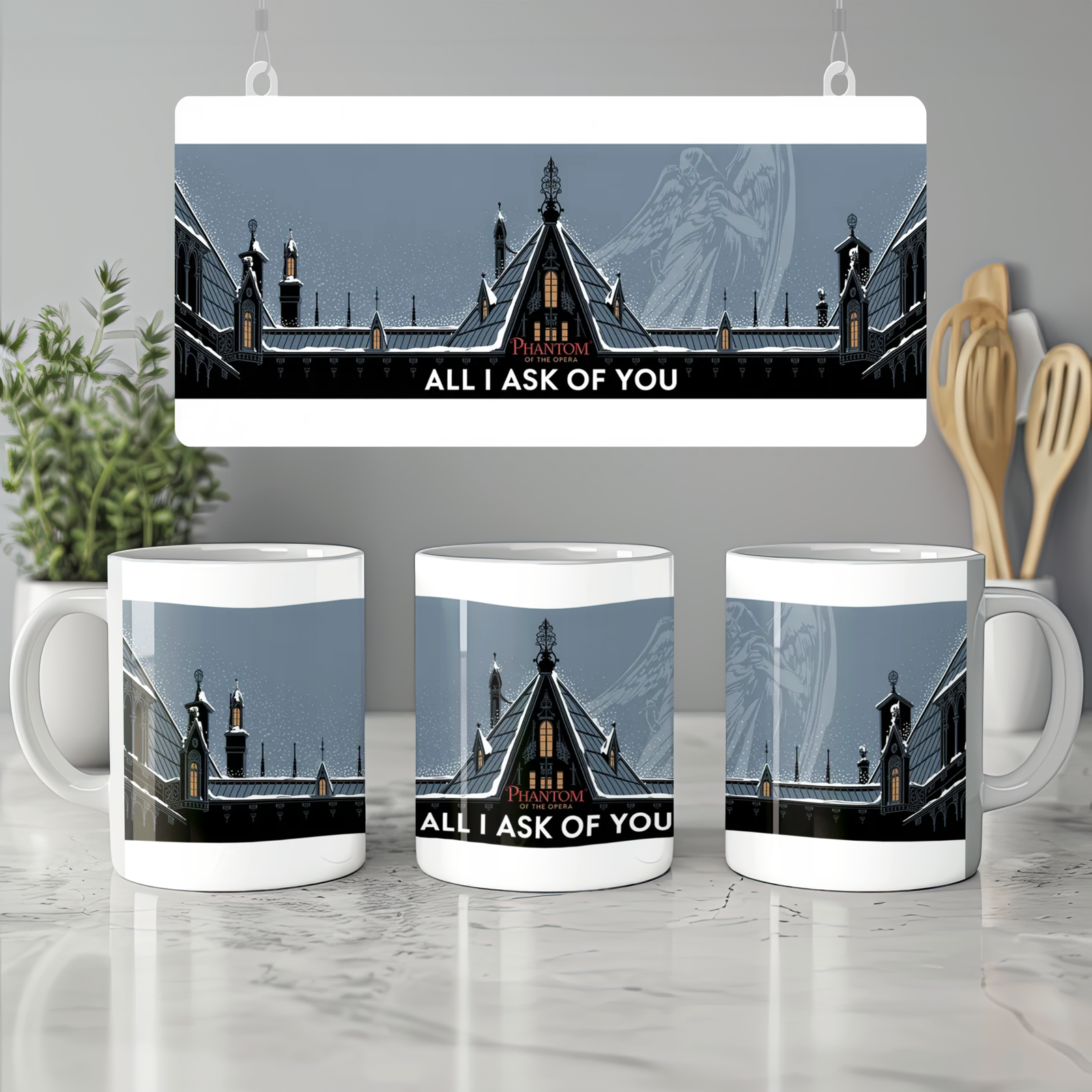 Phantom of the Opera Mug | 'All I Ask of You' Quote | Musical Theatre Gift | Romantic Theatre Lover Present