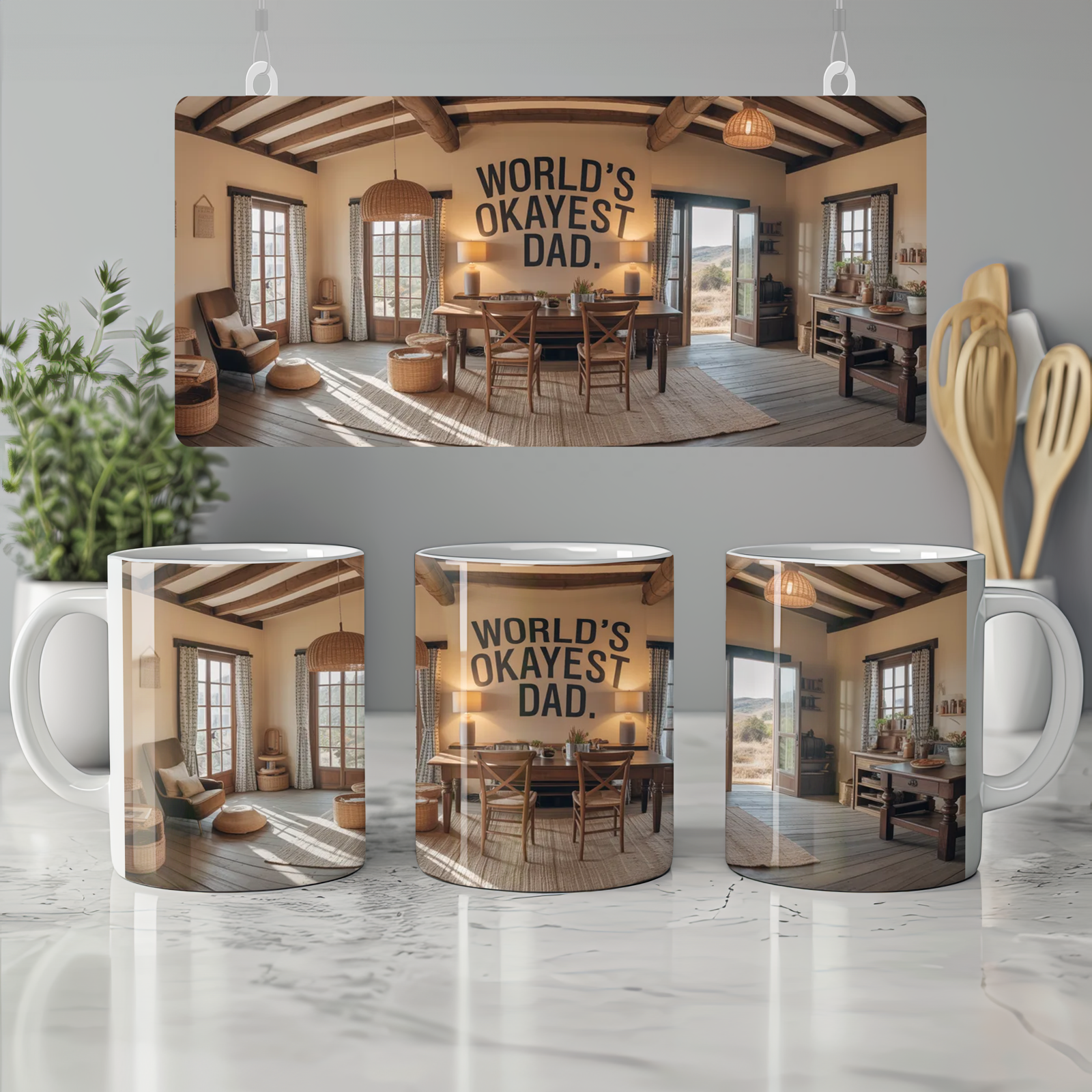 World's Okayest Dad Mug | Funny Father's Day Gift | Humorous Mug for Dad | Birthday Present for Him