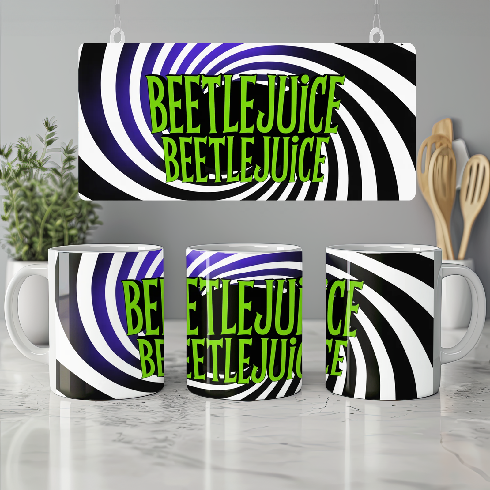 Beetlejuice Mug | Musical Theatre Gift | Vortex Design | Present for Best Friend
