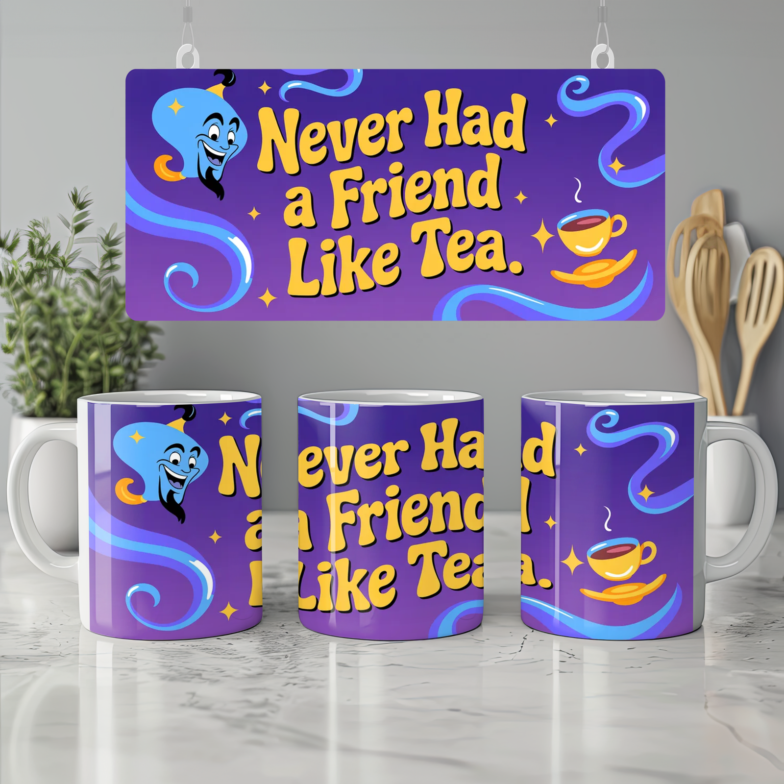 Aladdin Mug | 'Never Had a Friend Like Tea' Quote | Musical Theatre Gift | Best Friend Present