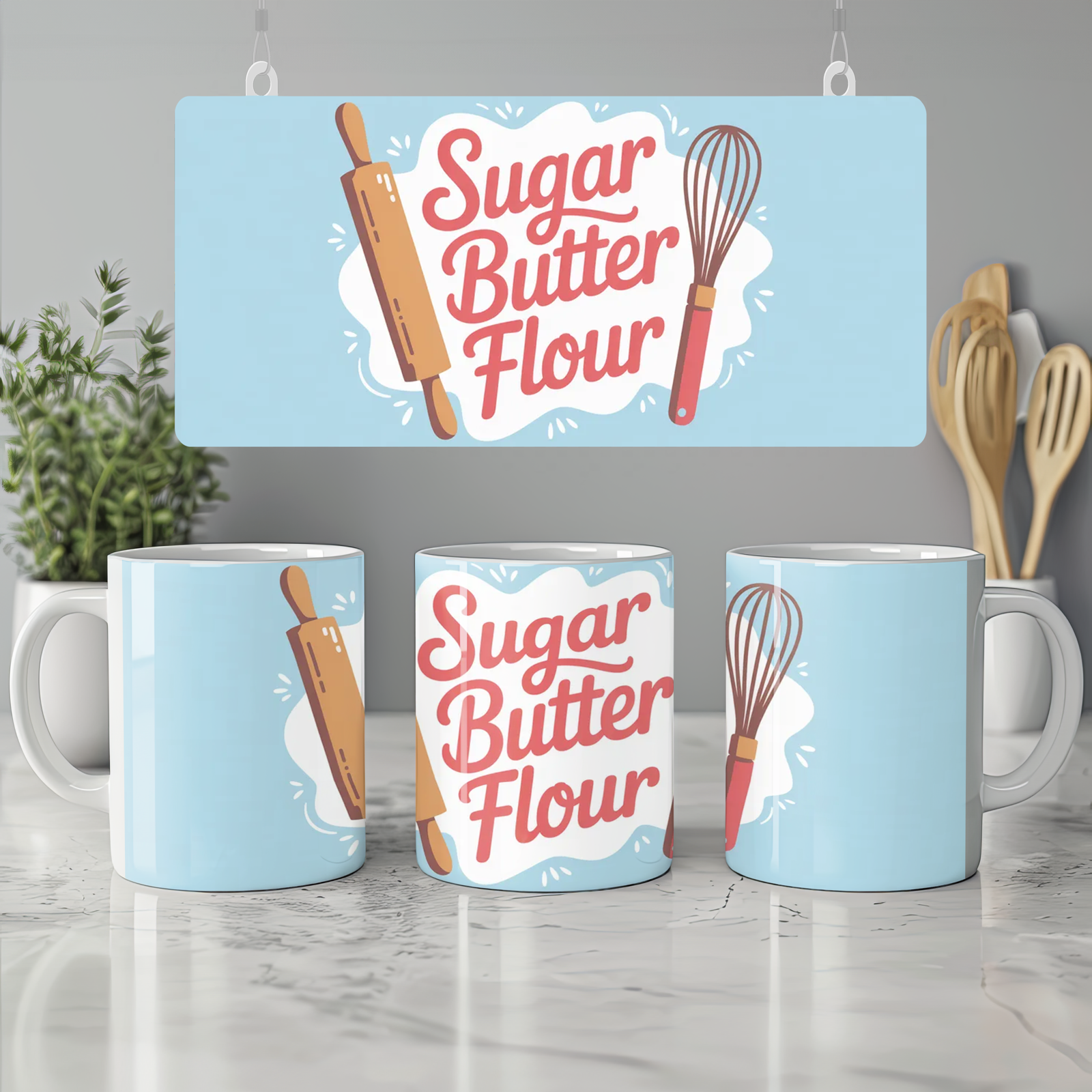 Waitress Musical Mug | Sugar Butter Flour Quote | Theatre Lover Gift | Baking Pie Mug for Best Friend