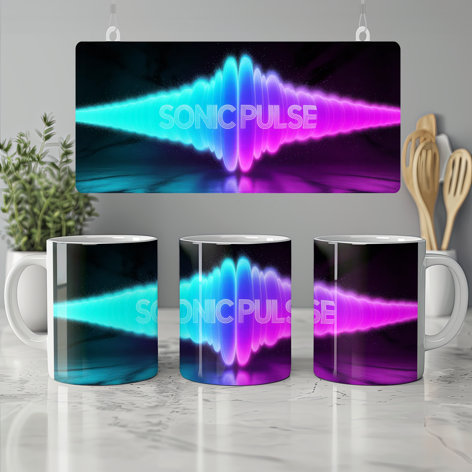 K-Pop Soundwave Mug | Sonic Pulse Neon Design | Music Lover Gift | Birthday Present for Best Friend