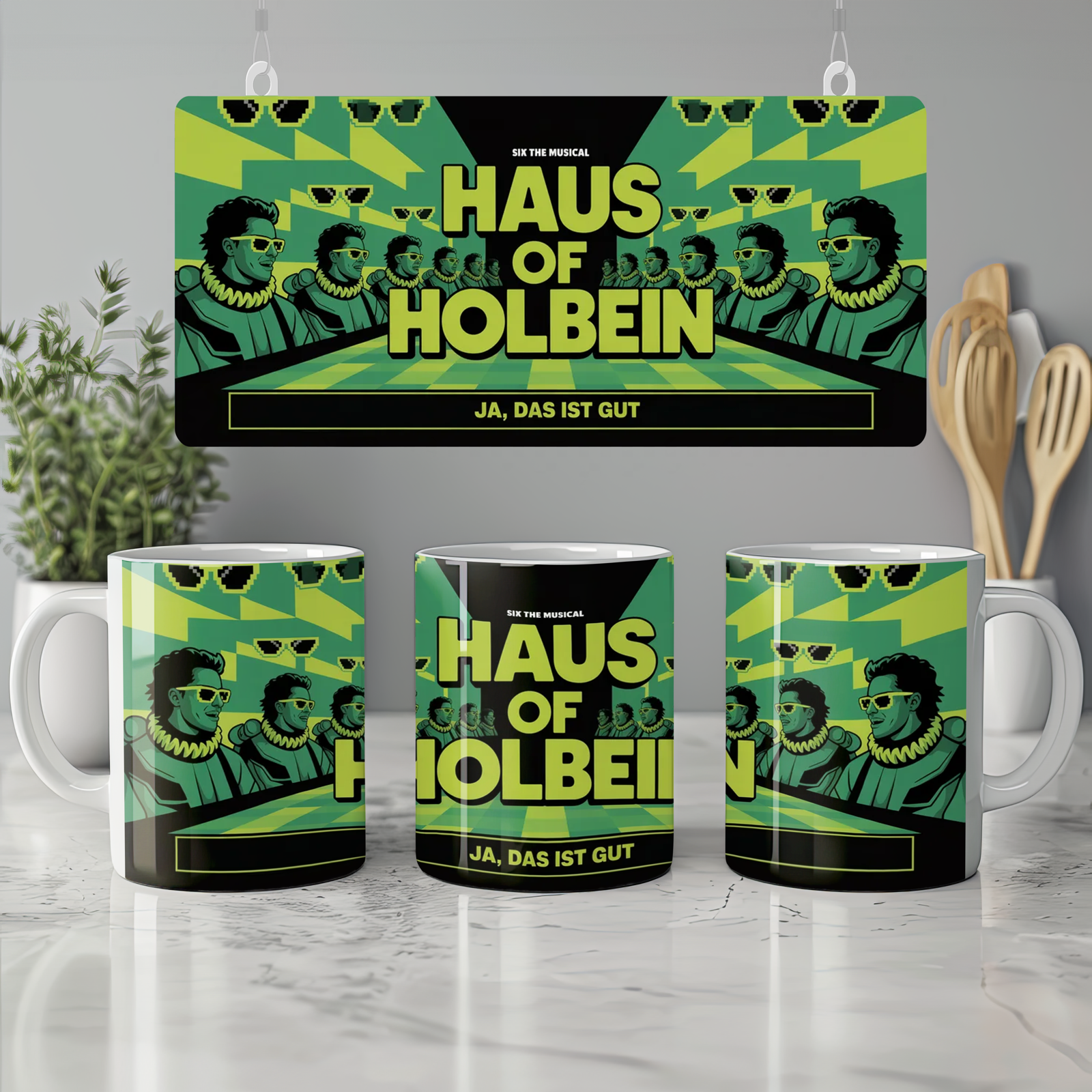 Six the Musical Mug | Haus of Holbein Gift | Theatre Lover Present | Neon Rave Musical Theatre Mug