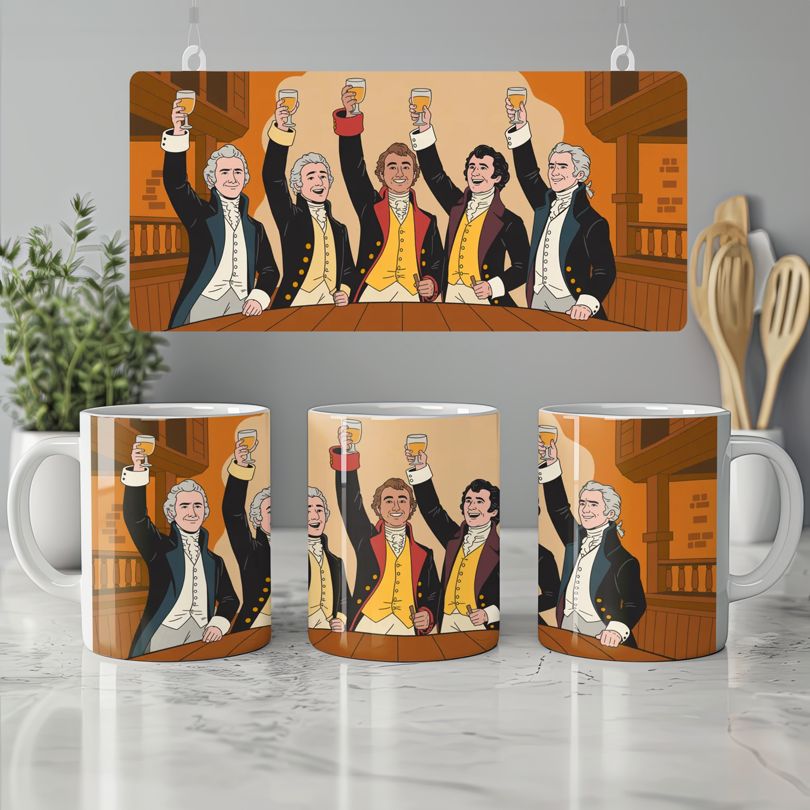 Hamilton Mug | My Shot Tavern Scene Illustration | Musical Theatre Gift | Theatre Lover Present
