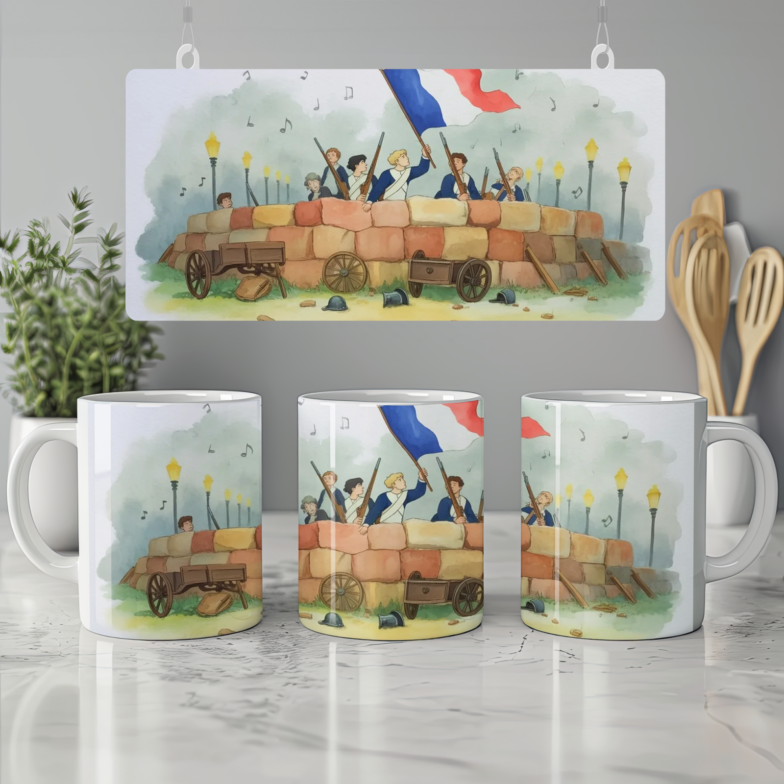 Les Miserables Mug | Paris Barricade Art Design | Musical Theatre Gift | Present for West End Fans