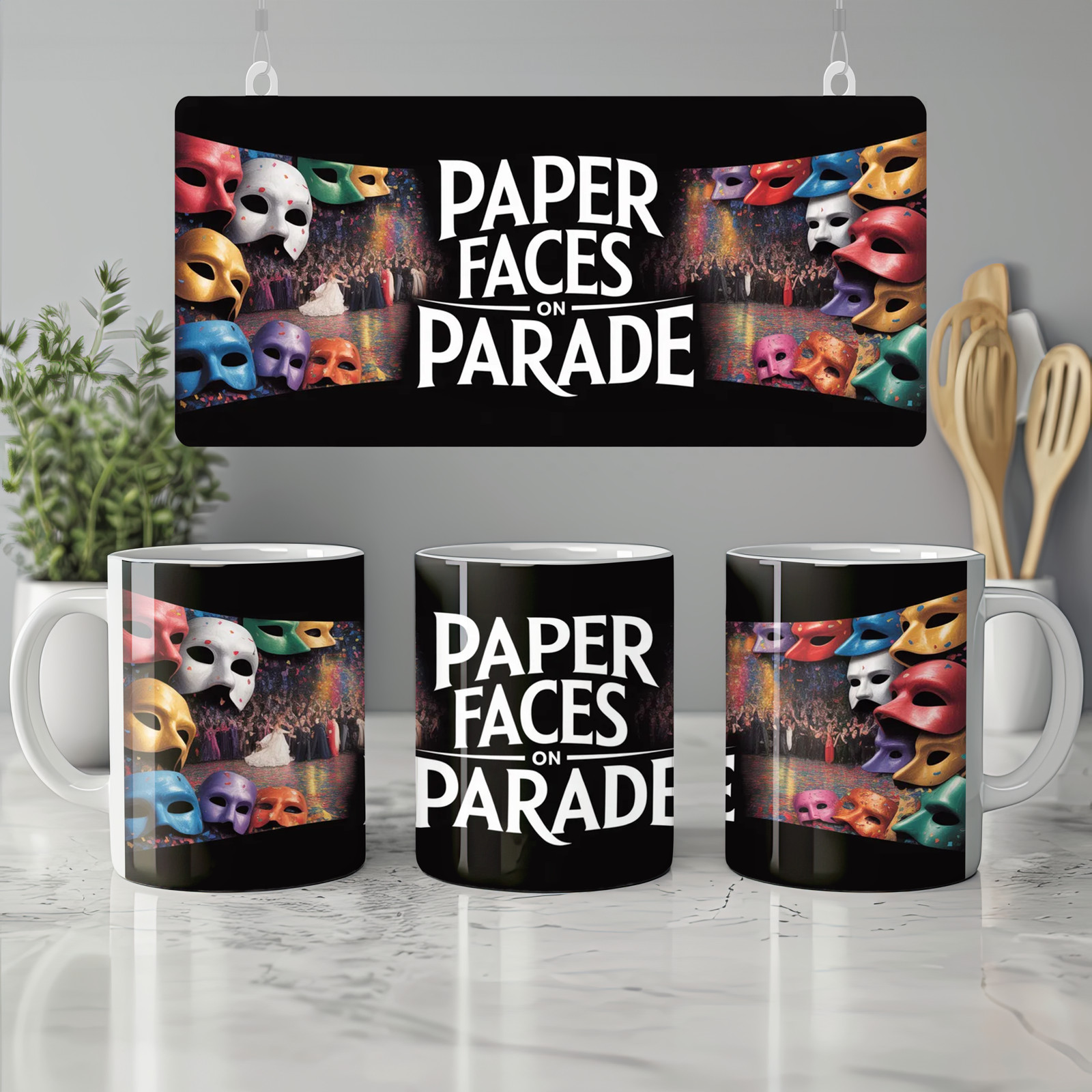 Phantom of the Opera Mug | Masquerade Ball Theatre Gift | Musical Theatre Mug for Her and Him | Carnival Mask Present