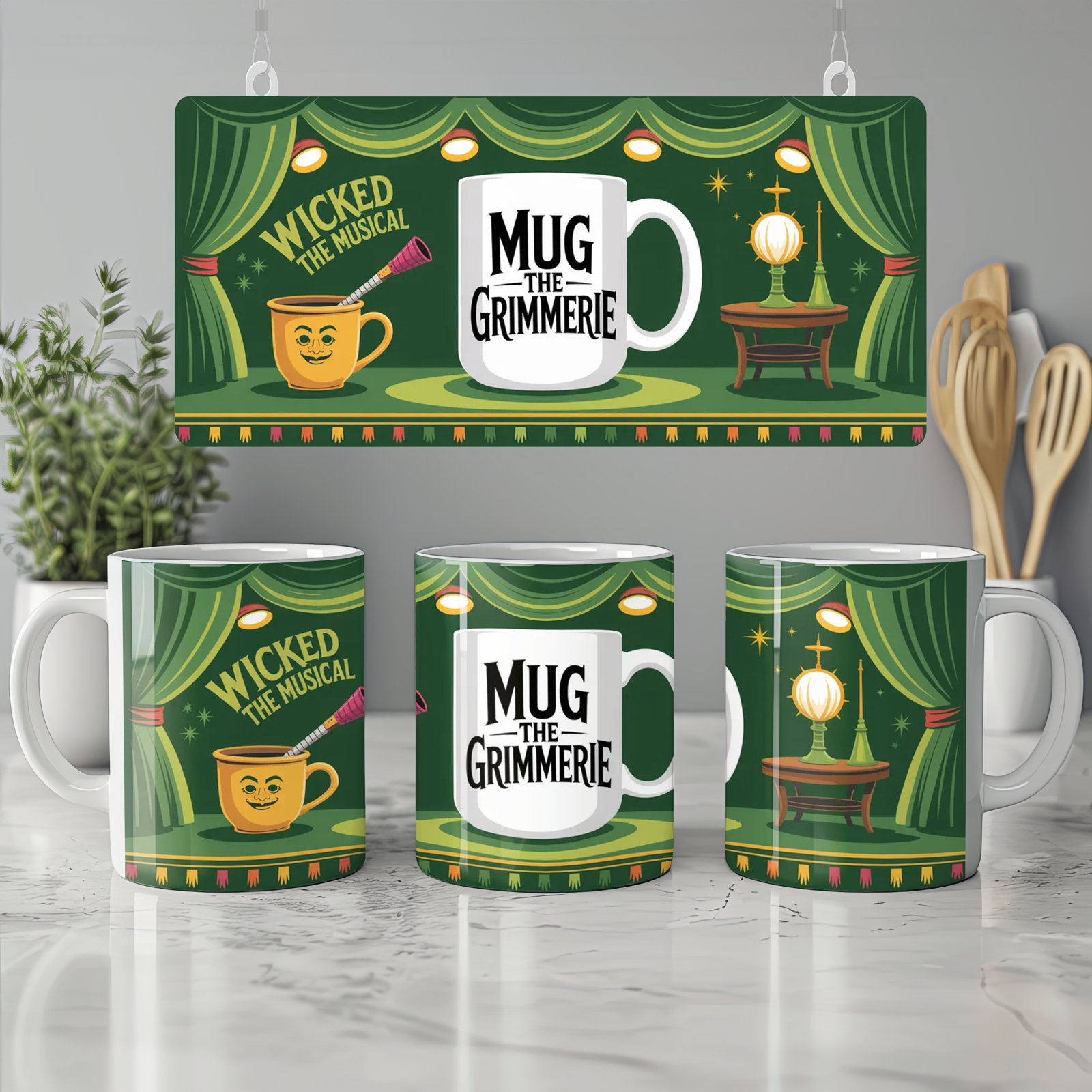 Wicked Mug | 'The Grimmerie' Book Design | Musical Theatre Gift | Gift for Best Friend
