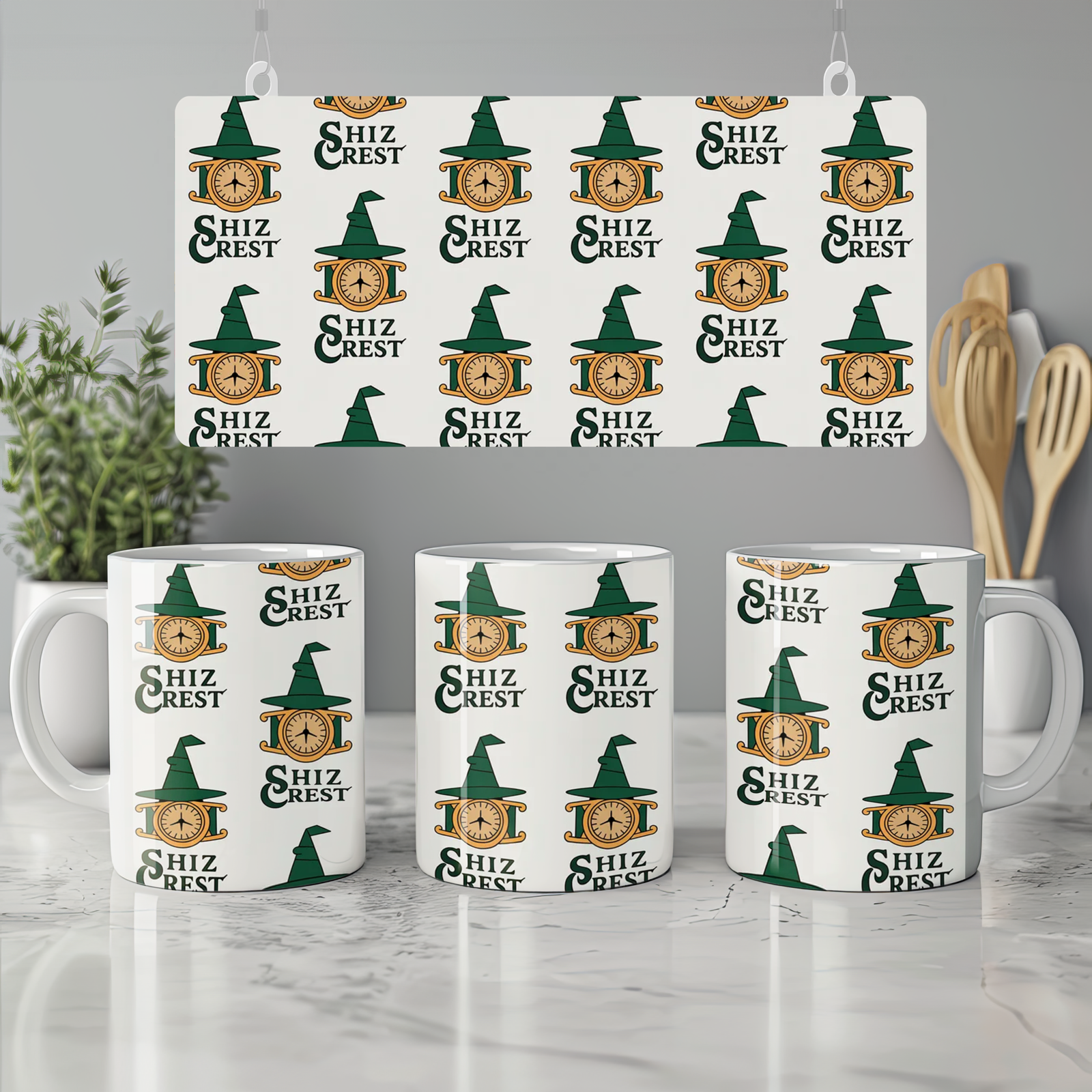 Wicked Mug | Shiz University Crest Pattern | Musical Theatre Gift | Wizard of Oz Theatre Lover Present