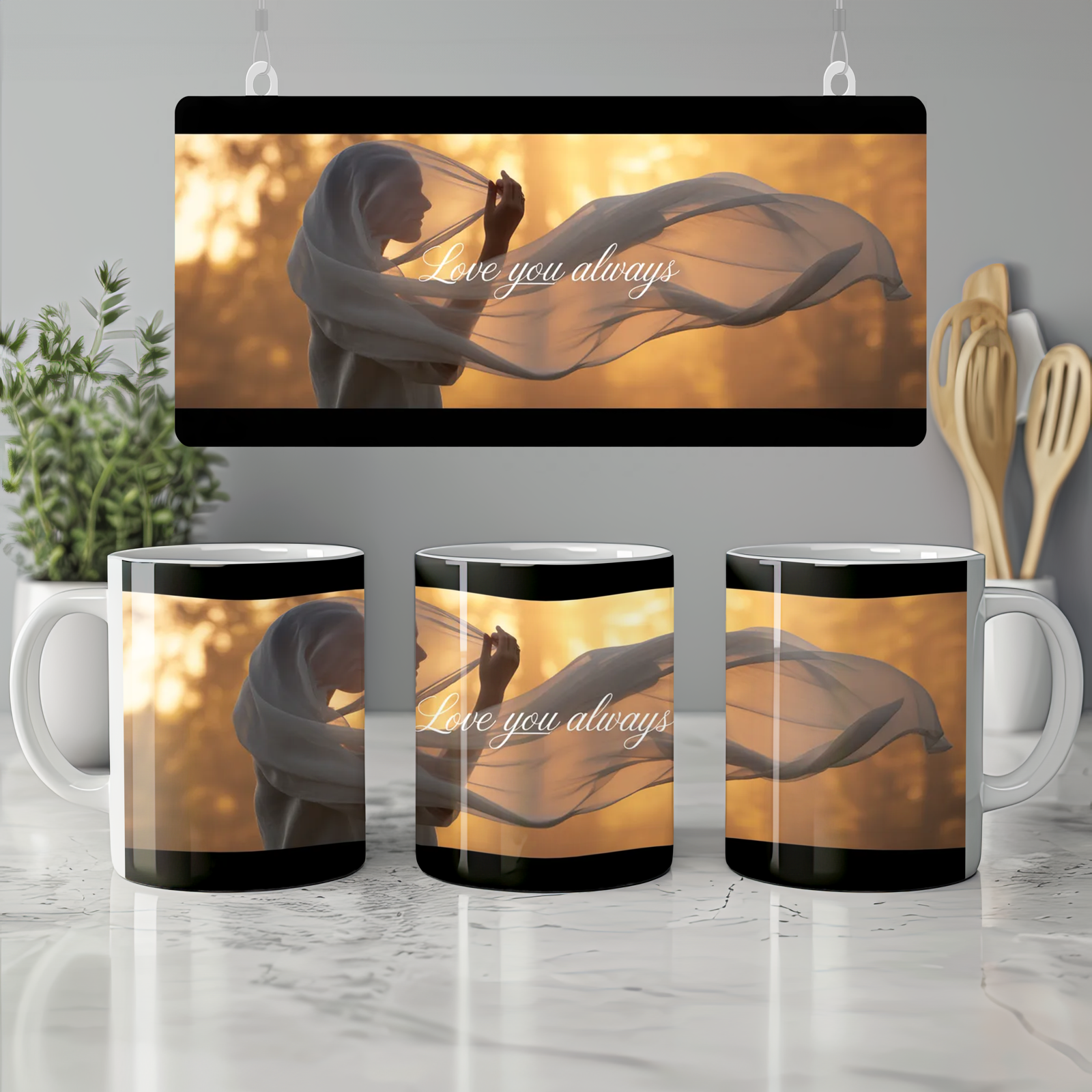 Love You Always Mug | Romantic Valentine's Day Gift | Anniversary Present for Her and Him | Elegant Heart Mug