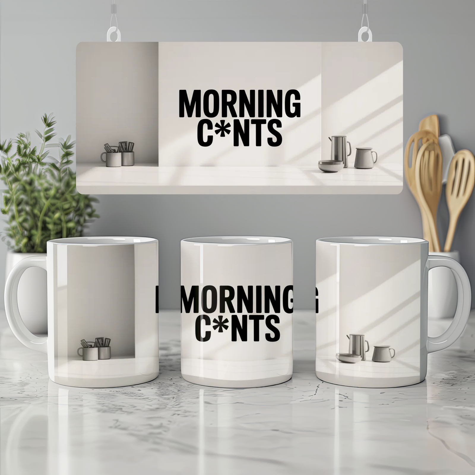 Rude Morning Mug | Morning C*nts Quote | Funny Best Friend Gift | Cheeky Coffee Cup