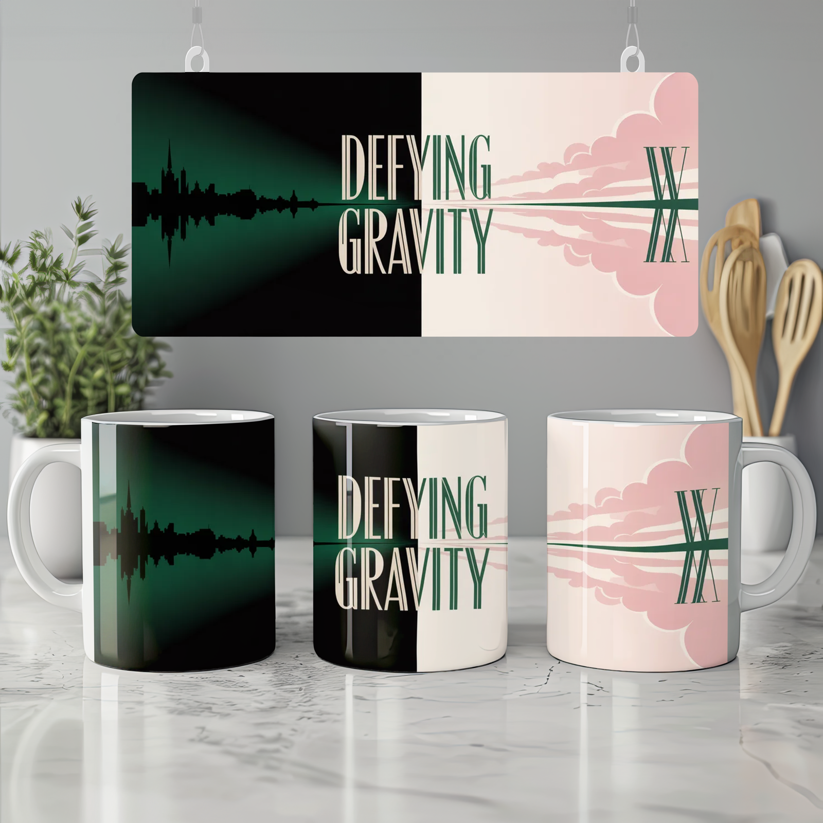 Defying Gravity Mug | Wicked Musical Theatre Gift | Emerald City Coffee Cup | Gift for Theatre Lovers