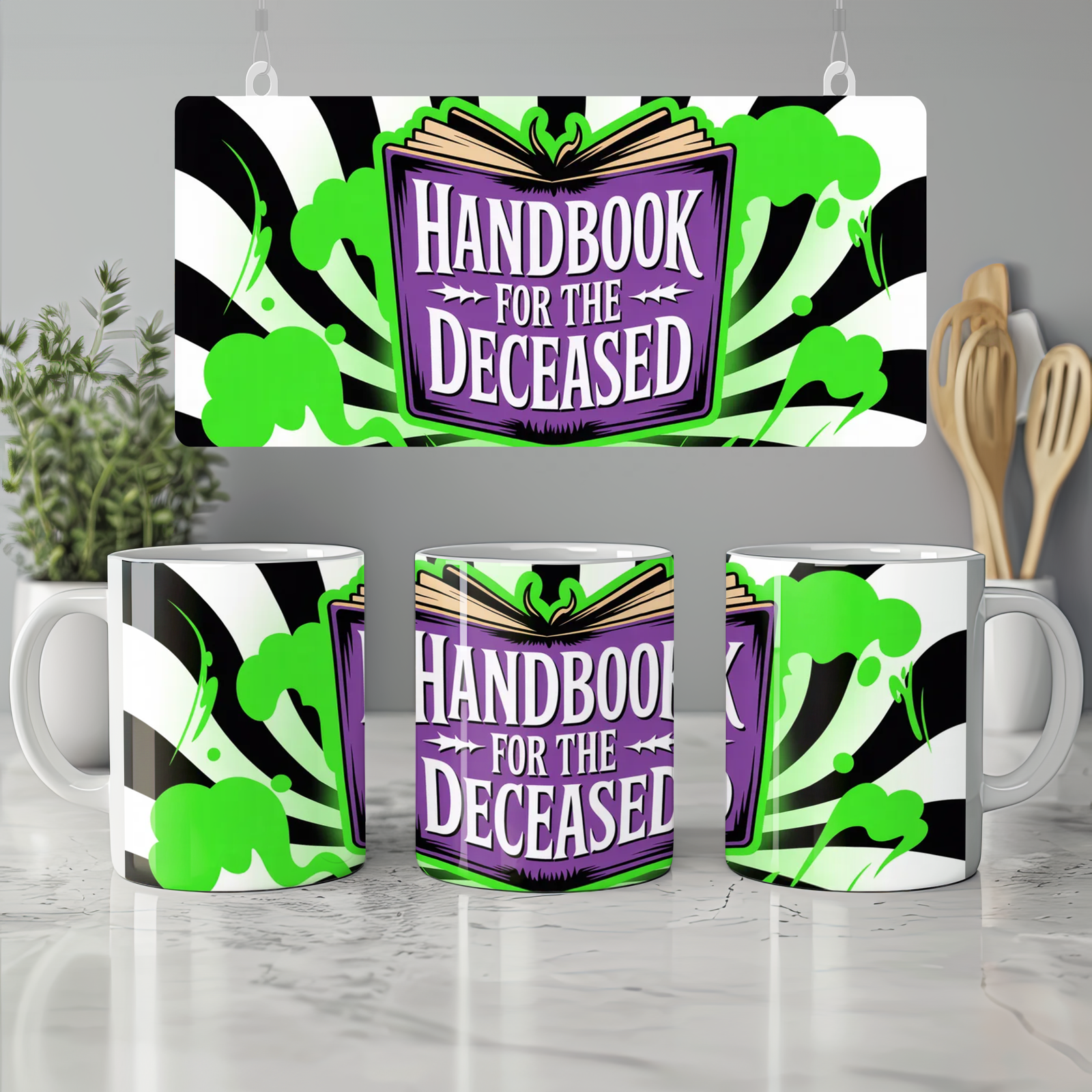 Beetlejuice Mug | Handbook For The Deceased | Musical Theatre Gift | Gothic Book Design