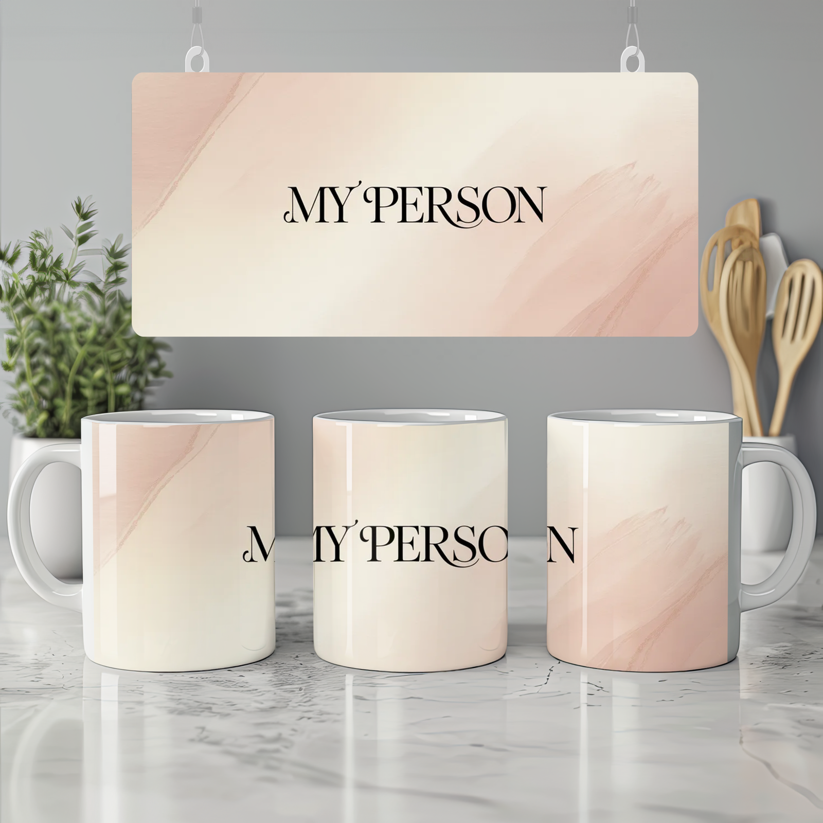 My Person Mug | Minimalist Romantic Gift | Valentine's Day Present for Her or Him | Anniversary Ceramic Coffee Cup