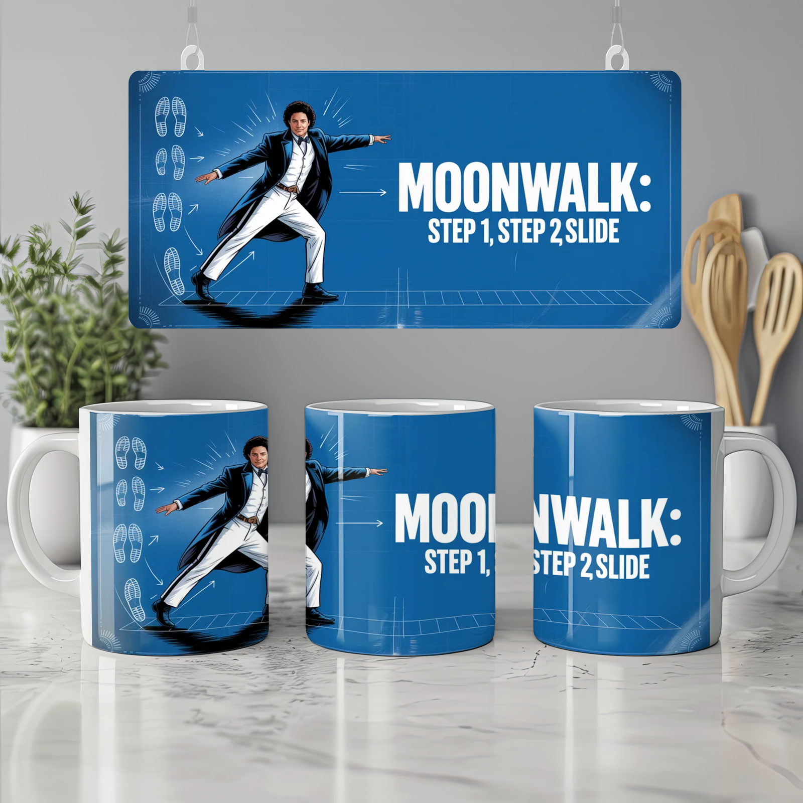MJ The Musical Mug | Signature Move Blueprint Design | Musical Theatre Gift | Present for West End Fan
