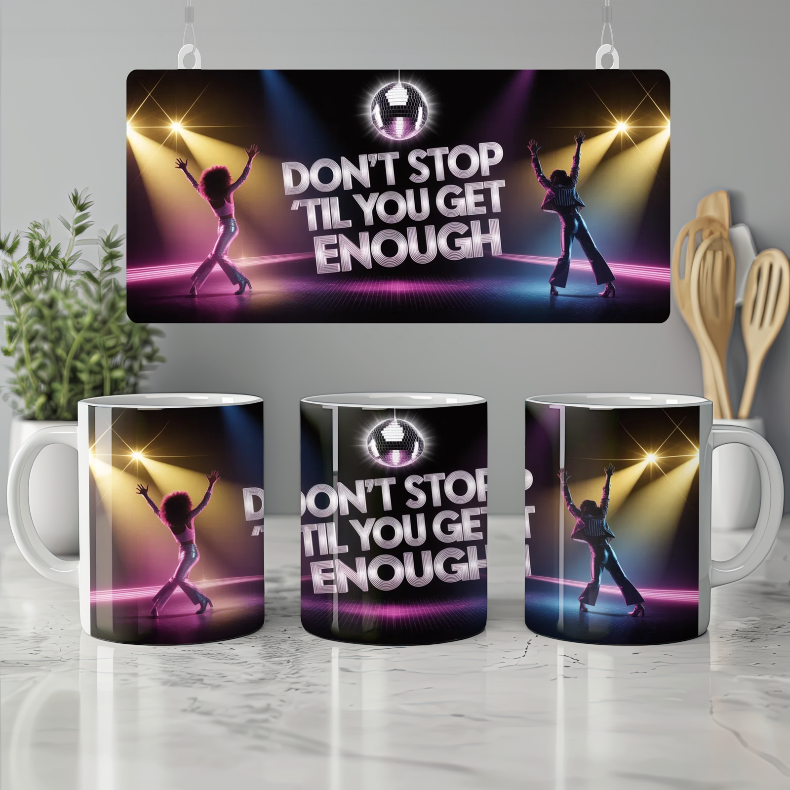 MJ the Musical Mug | Disco Era Stage Design | 'Don't Stop 'Til You Get Enough' Gift | Musical Theatre Present for Him or Her