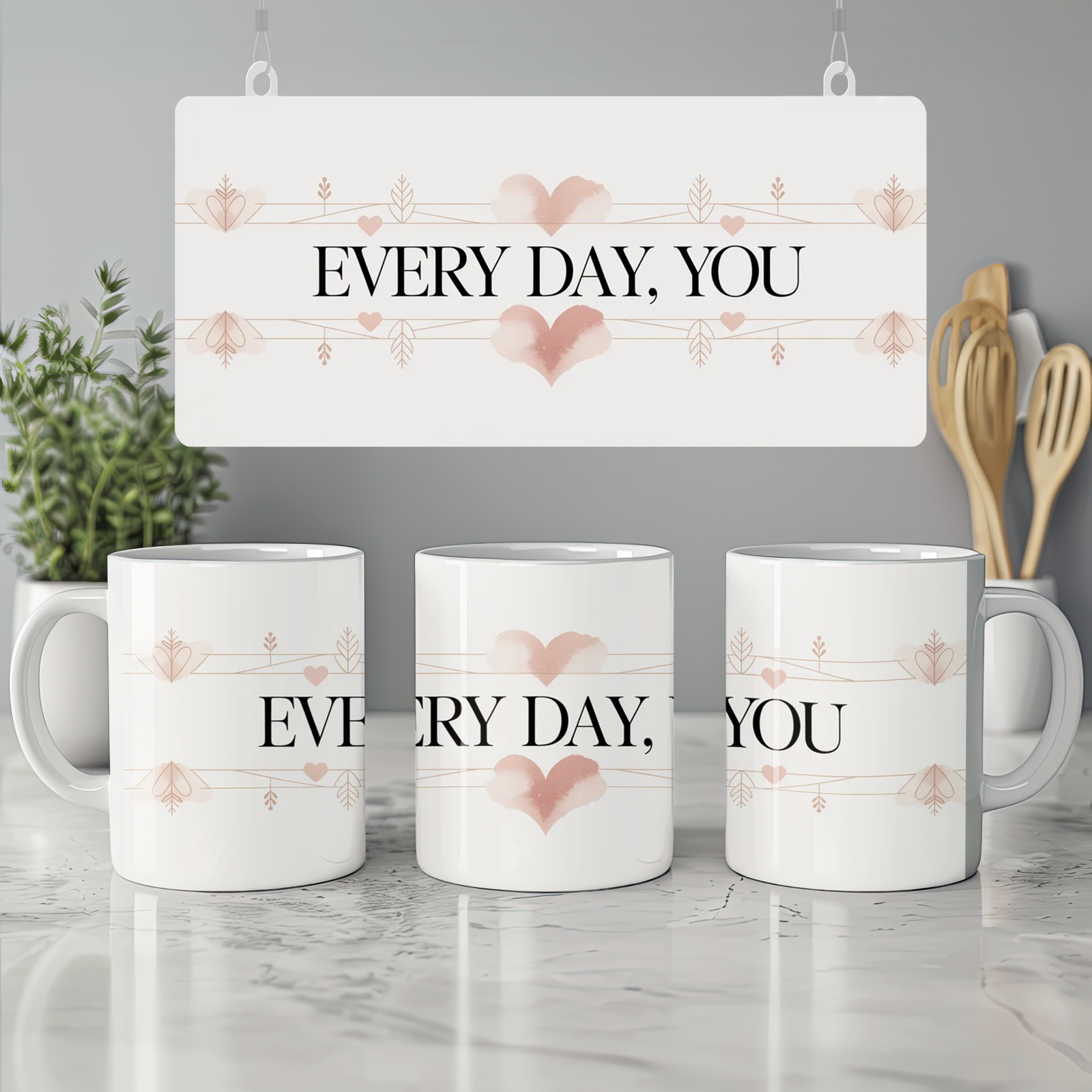 Romantic Mug | Every Day You Minimalist Design | Anniversary Gift for Husband or Wife | Valentines Day Present for Couples