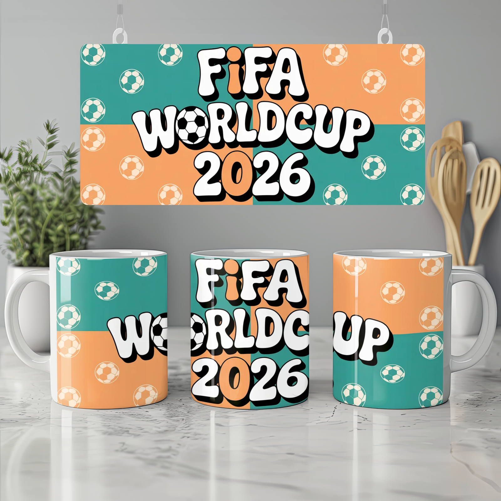 Retro Football Mug | 2026 Tournament Gift | 1970s Style Soccer Cup Present | Birthday Gift for Him Dad Best Friend
