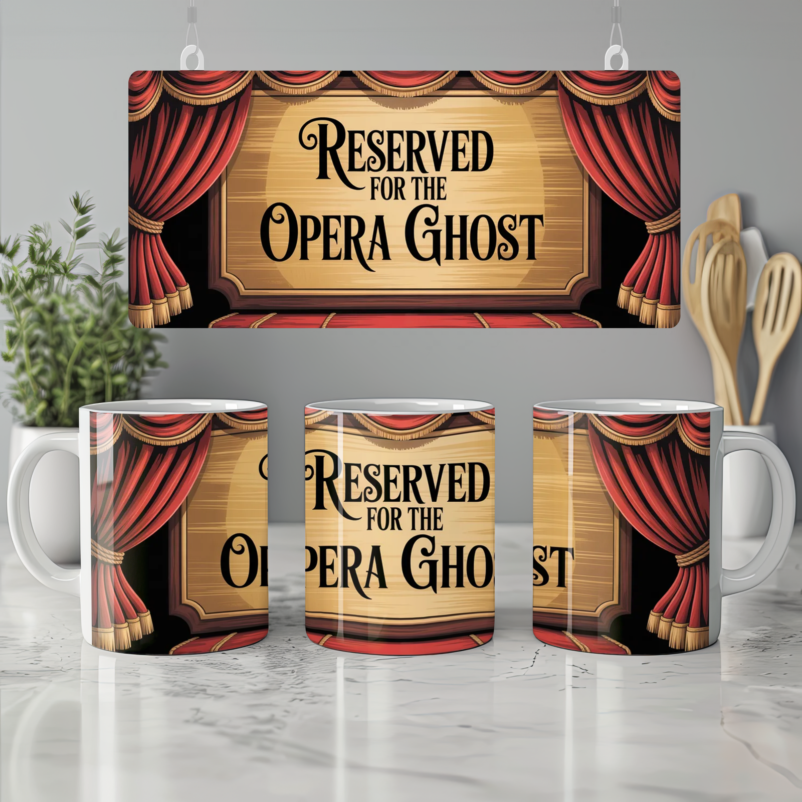 Phantom of the Opera Mug | Reserved for The Opera Ghost | Musical Theatre Gift | West End Theatre Present