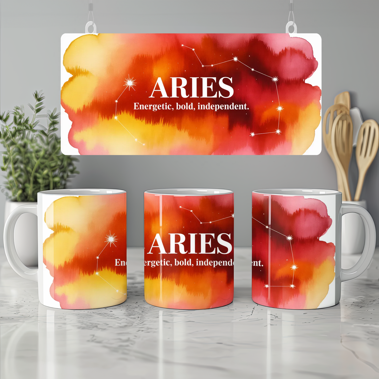 Aries Zodiac Mug | Star Sign Constellation Gift | Astrology Birthday Present for Her and Him