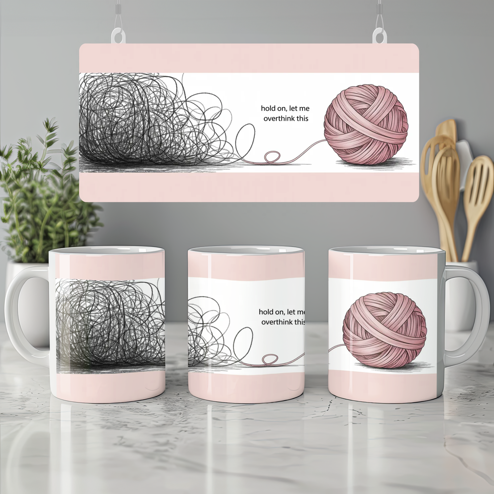 Overthinking Mug | Hold On Let Me Overthink This | Mental Health Gift | Funny Best Friend Present