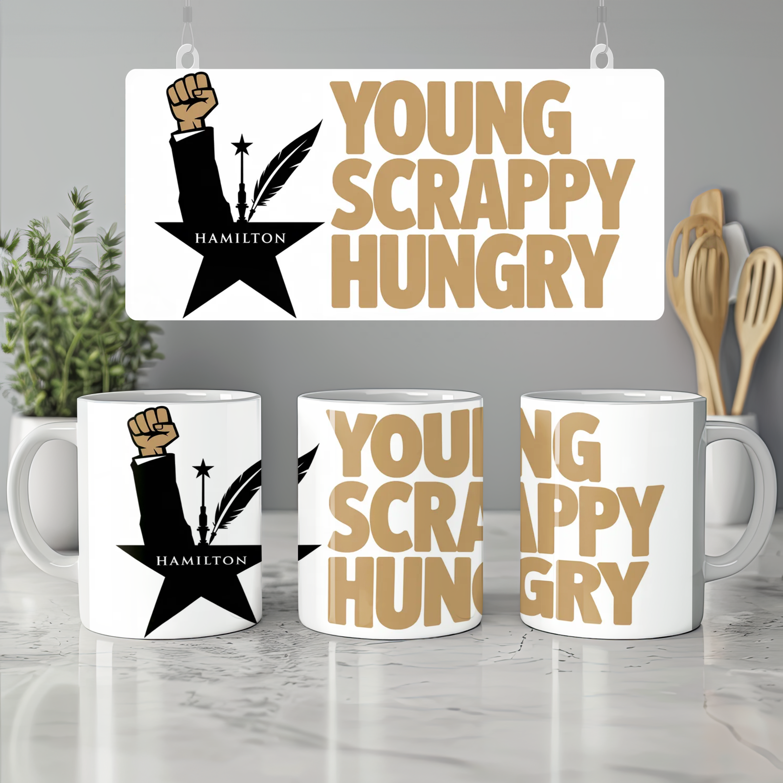 Hamilton Mug | Young Scrappy Hungry Quote | Musical Theatre Gift | Theatre Lover Present