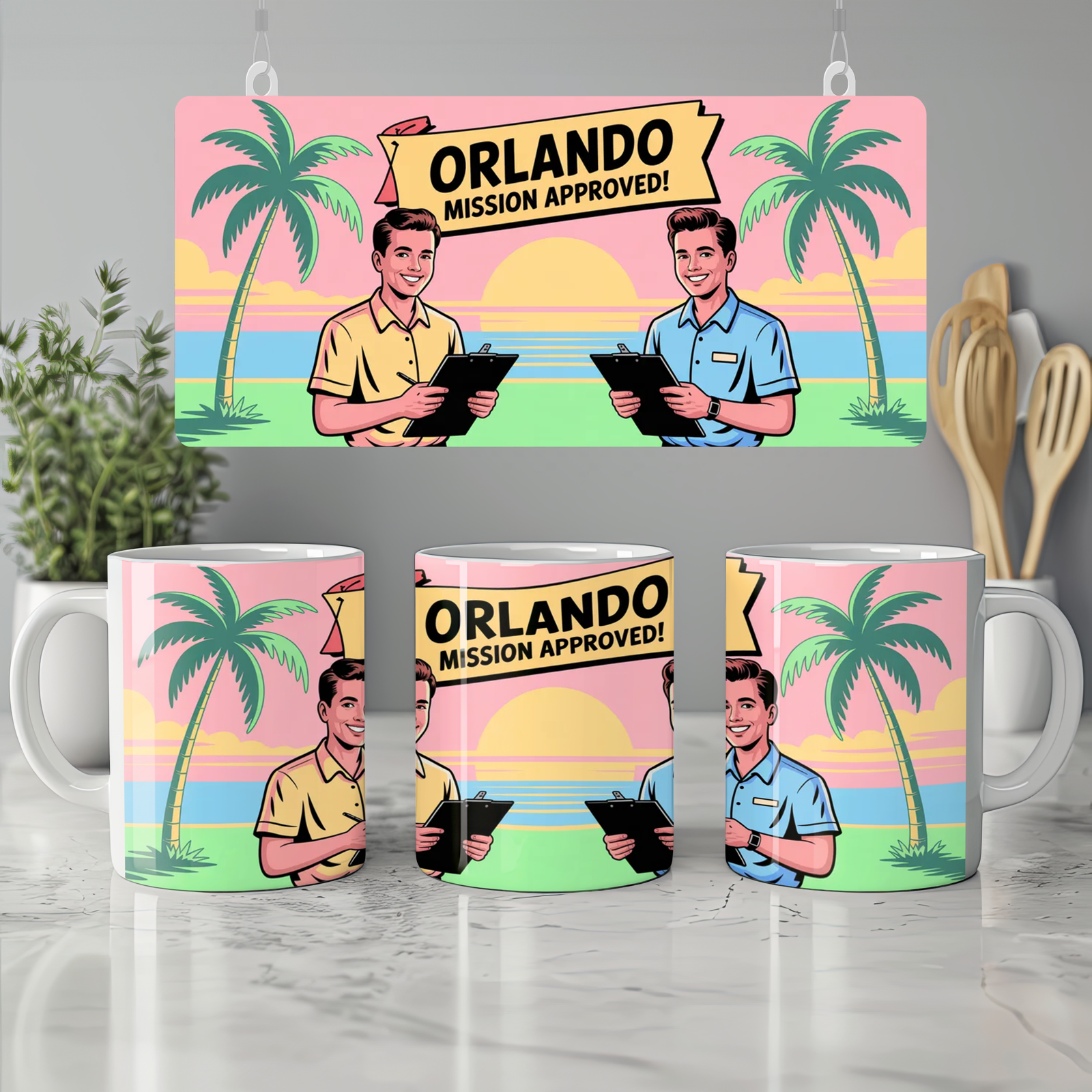 Book of Mormon Mug | Orlando Mission Approved Design | Musical Theatre Gift | Retro Florida Postcard Mug for West End Fans