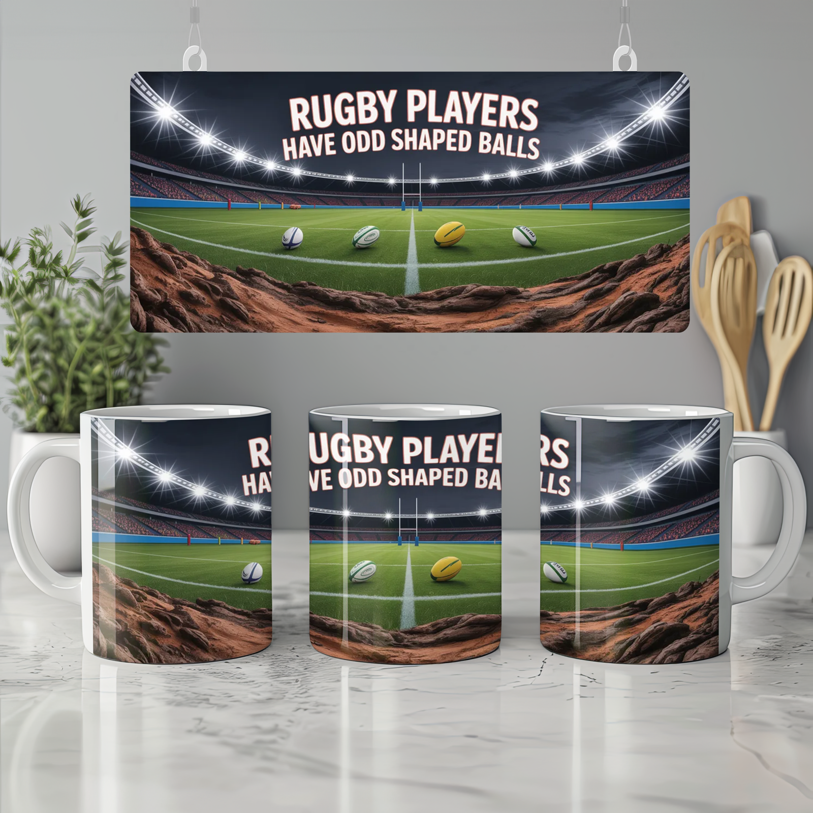 Rugby Mug | Rugby Players Have Odd Shaped Balls Quote | Funny Rugby Gift for Him | Best Friend Birthday Present