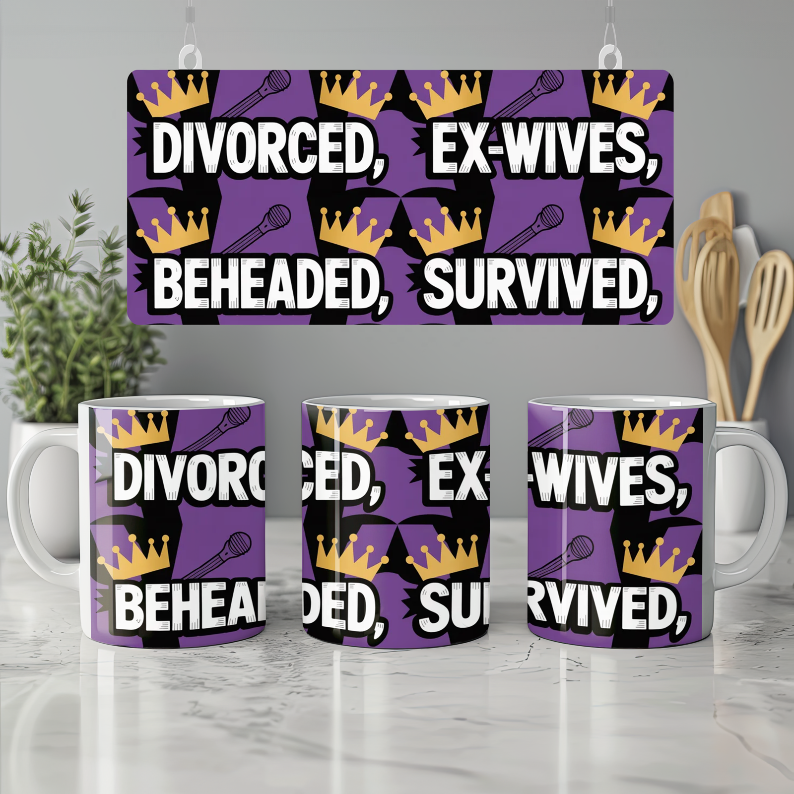 Six the Musical Mug | Divorced Beheaded Survived Quote | Musical Theatre Gift | Theatre Lover Present