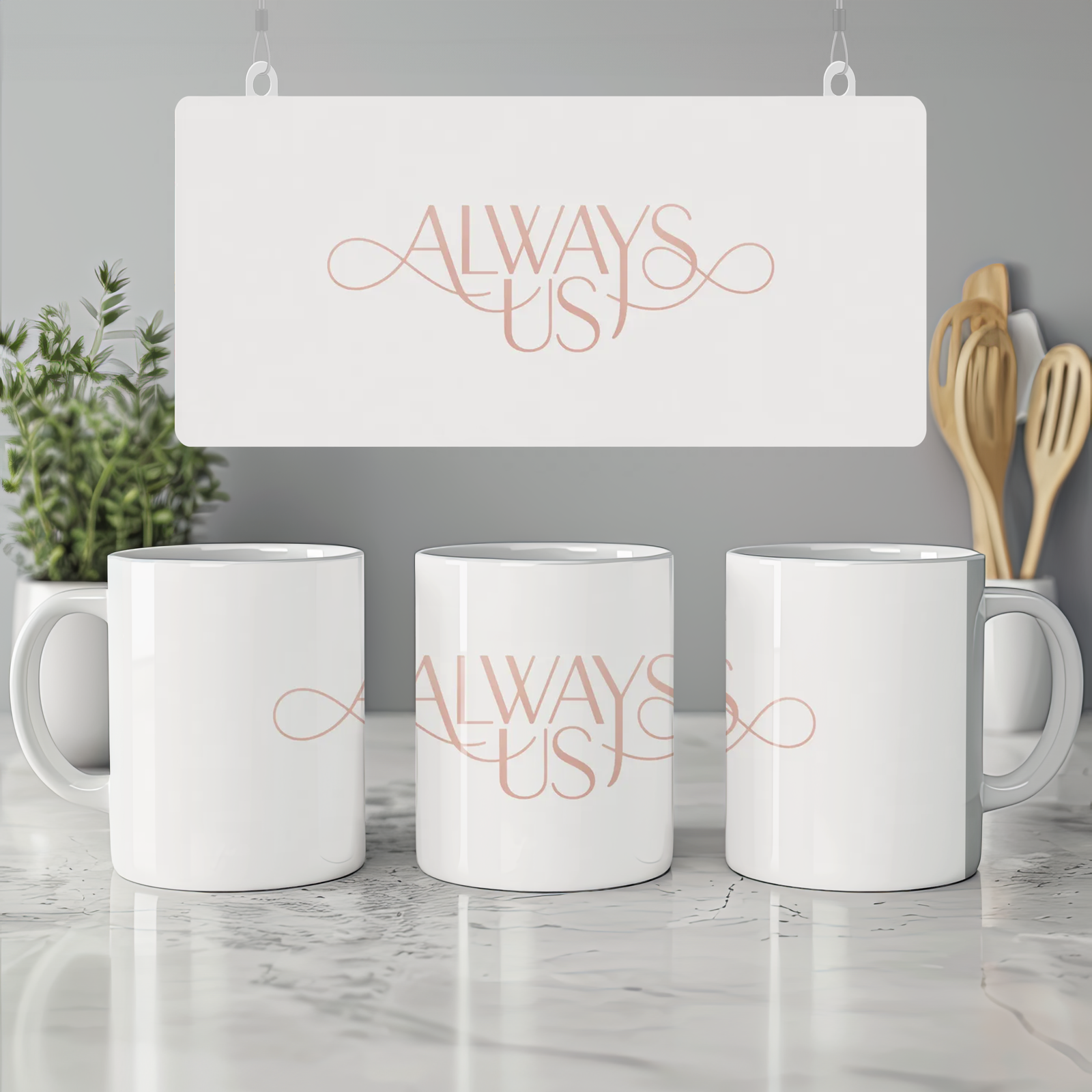 Always Us Mug | Romantic Valentine's Day Gift | Anniversary Present for Couples | Minimalist Love Design