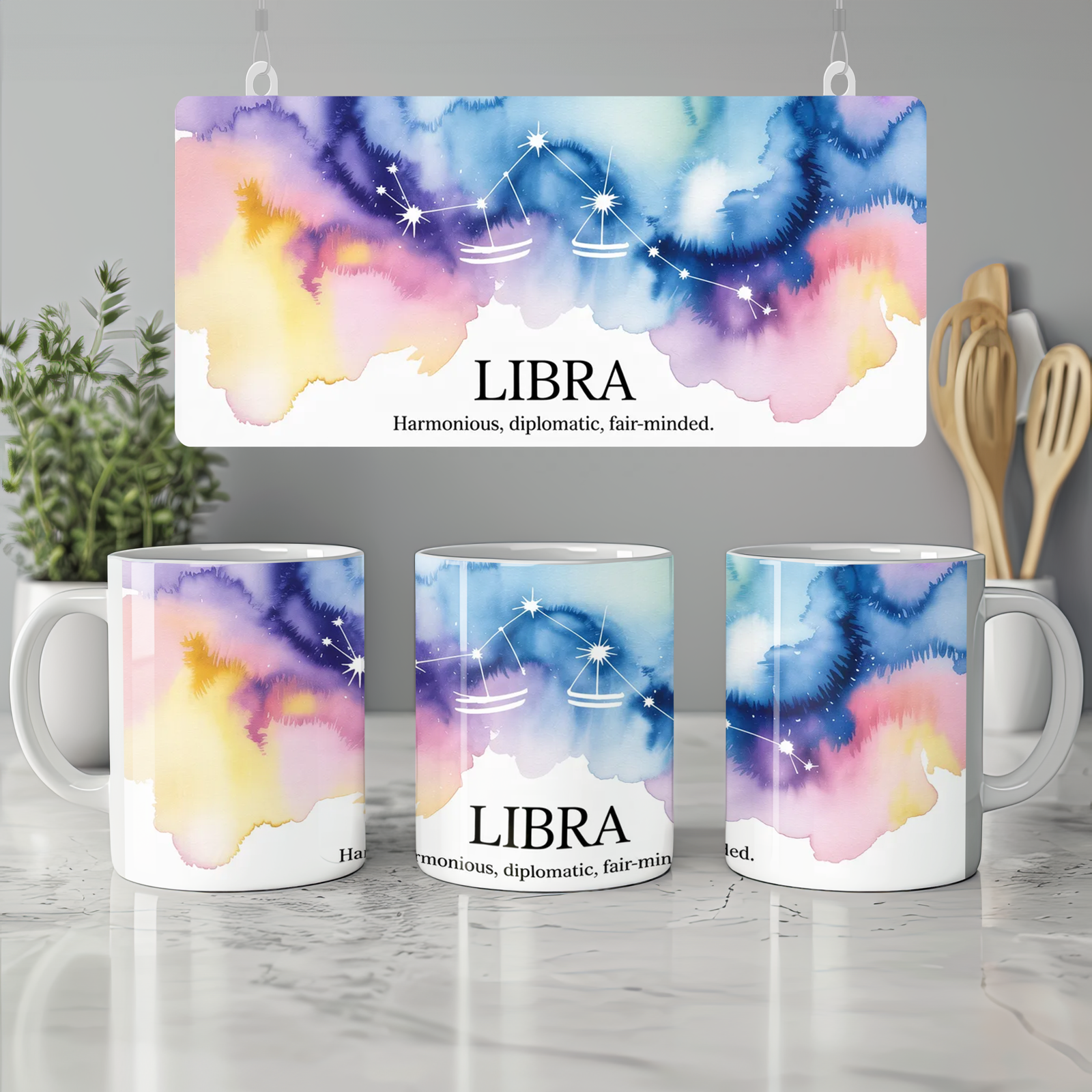 Libra Zodiac Mug | Astrology Constellation Gift | Star Sign Birthday Present | Harmonious Diplomatic Fair-Minded Mug