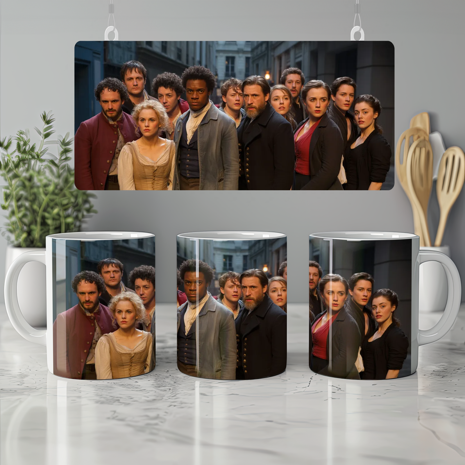 Les Miserables Mug with Stars Illustration | Musical Theatre Gift for Best Friend | West End Stage Inspired Ceramic Cup