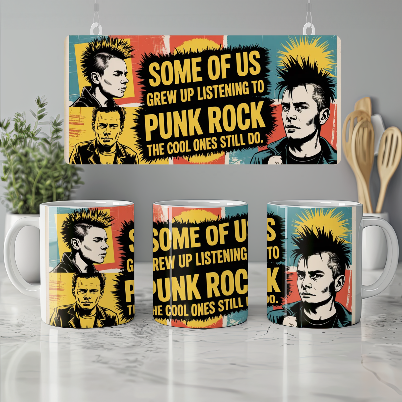 Punk Rock Mug | Grew Up Listening to Punk Rock Gift | Retro Music Mug | Punk Rocker Gift for Him or Her