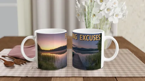 Fishing Excuses - Scenic Lake Sunset Mug