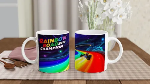 Rainbow Road 8 Deluxe Champion Racing Mug
