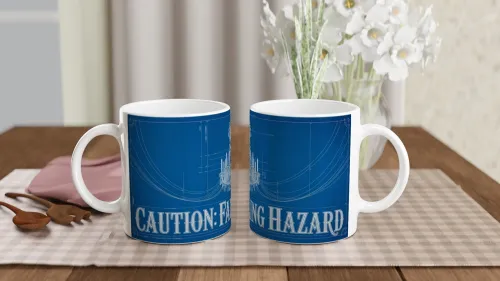 Caution Falling Hazard Chandelier Blueprint Mug