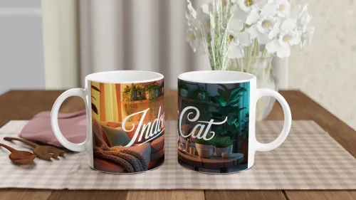 Indoor Cat Cosy Living Room Mug